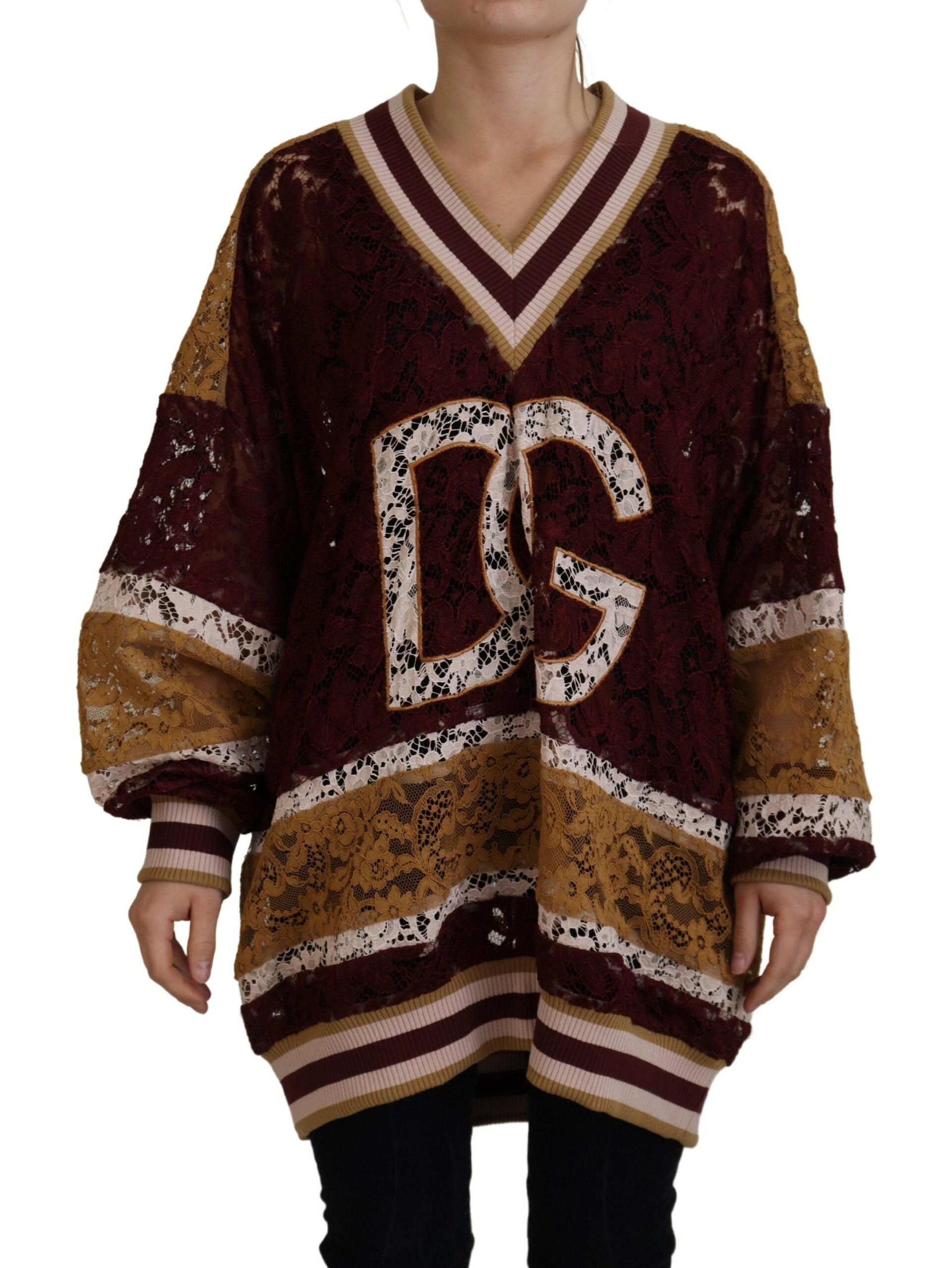 Dolce & Gabbana Mehrfarbiger Pullover mit V-Ausschnitt
