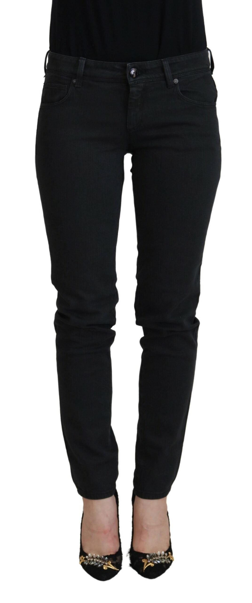 Ermanno Scervino – Schicke schwarze Skinny-Jeans mit niedriger Taille