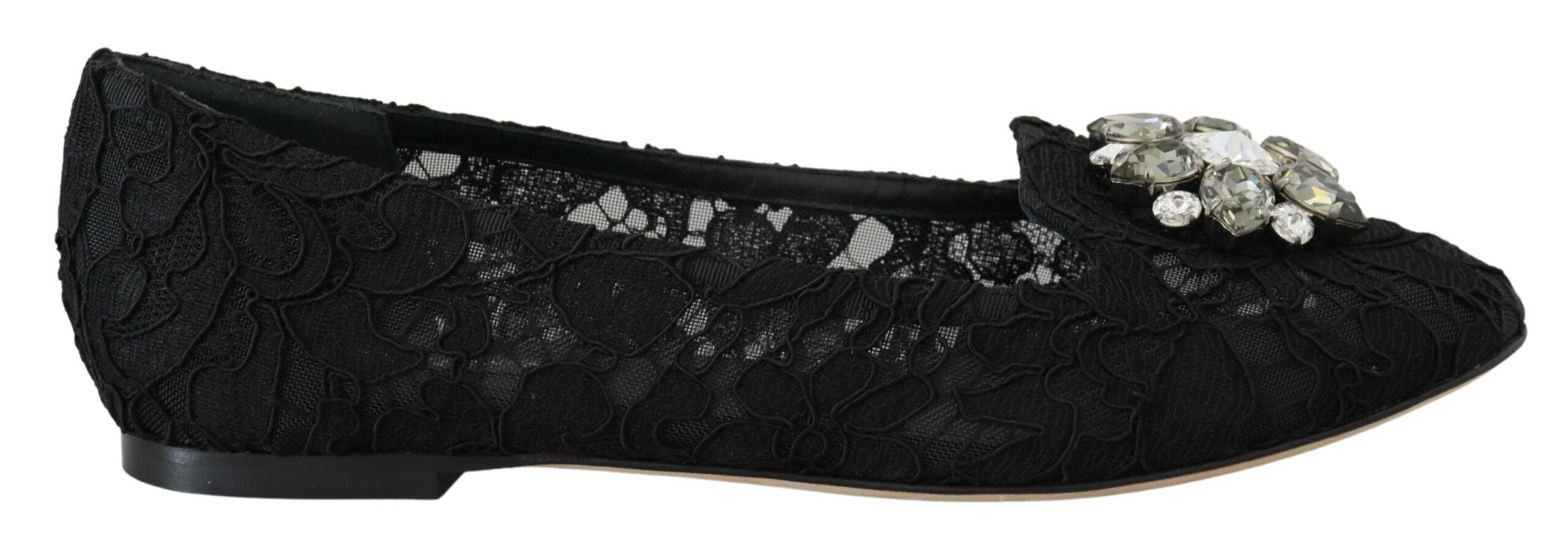 Dolce & Gabbana Elegante, flache Vally-Schuhe mit floraler Spitze