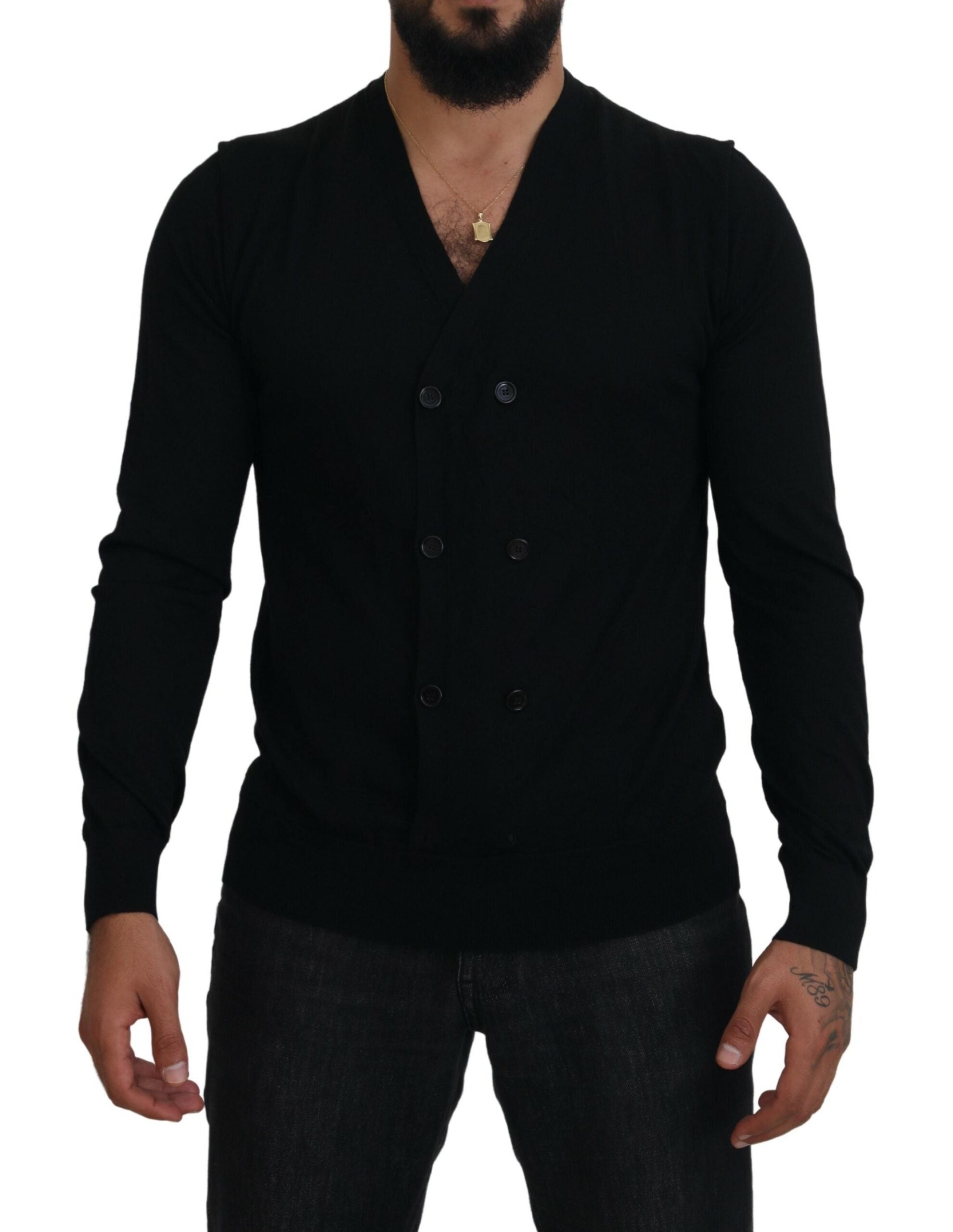 Dolce & Gabbana Eleganter schwarzer Kaschmir-Cardigan