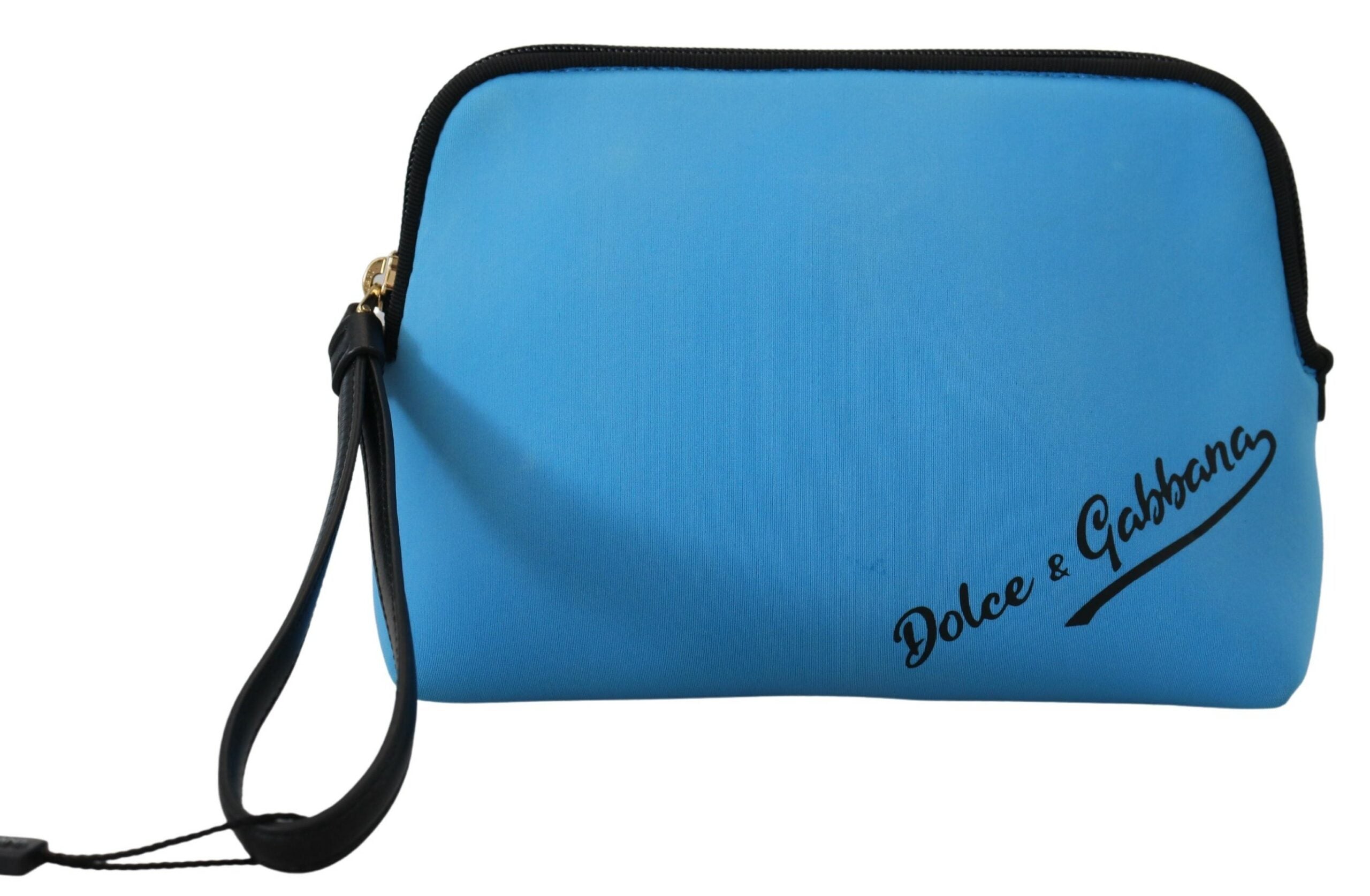 Dolce & Gabbana Elegante blaue Beuteltasche aus Polyamid