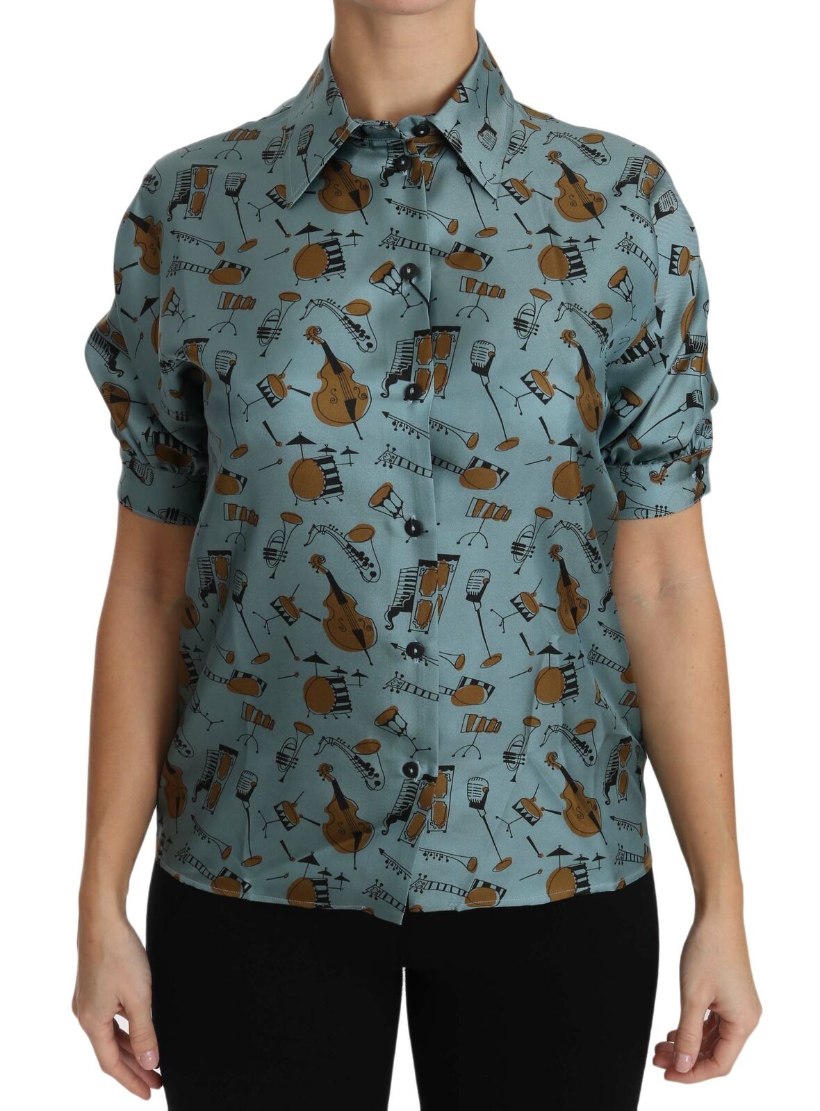 Dolce & Gabbana Elegante mehrfarbige Seidenbluse mit Kragen