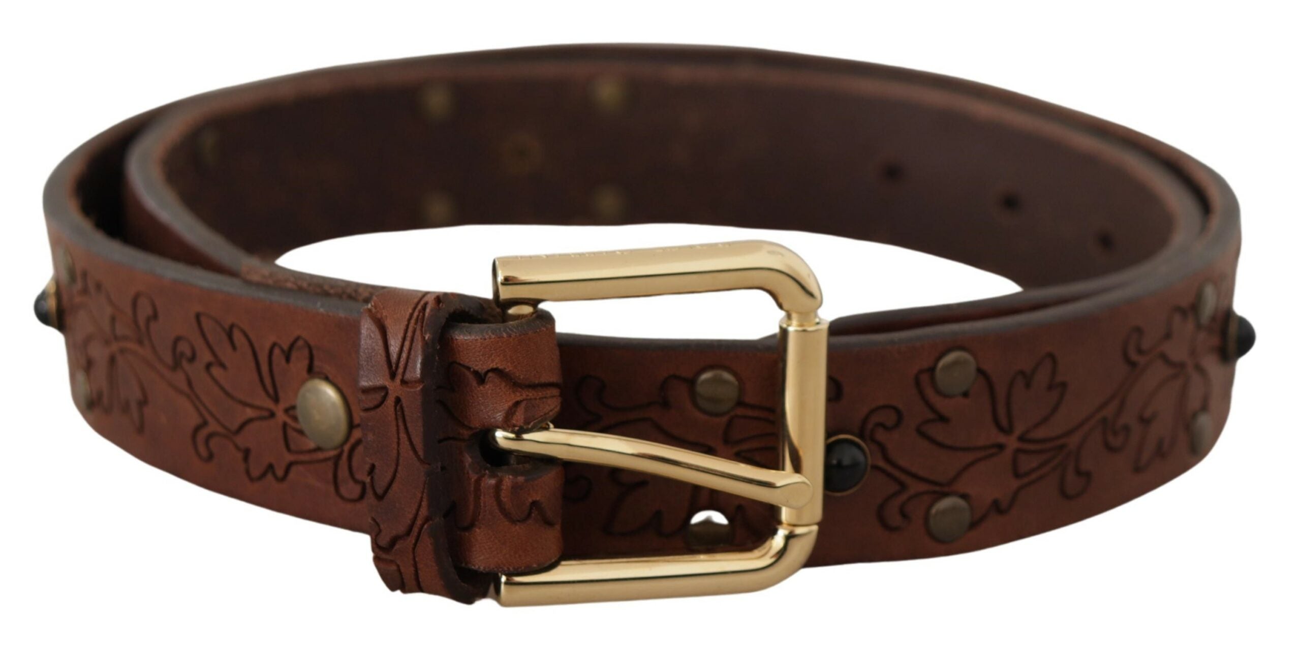 Ceinture élégante en cuir Dolce & Gabbana avec boucle en métal