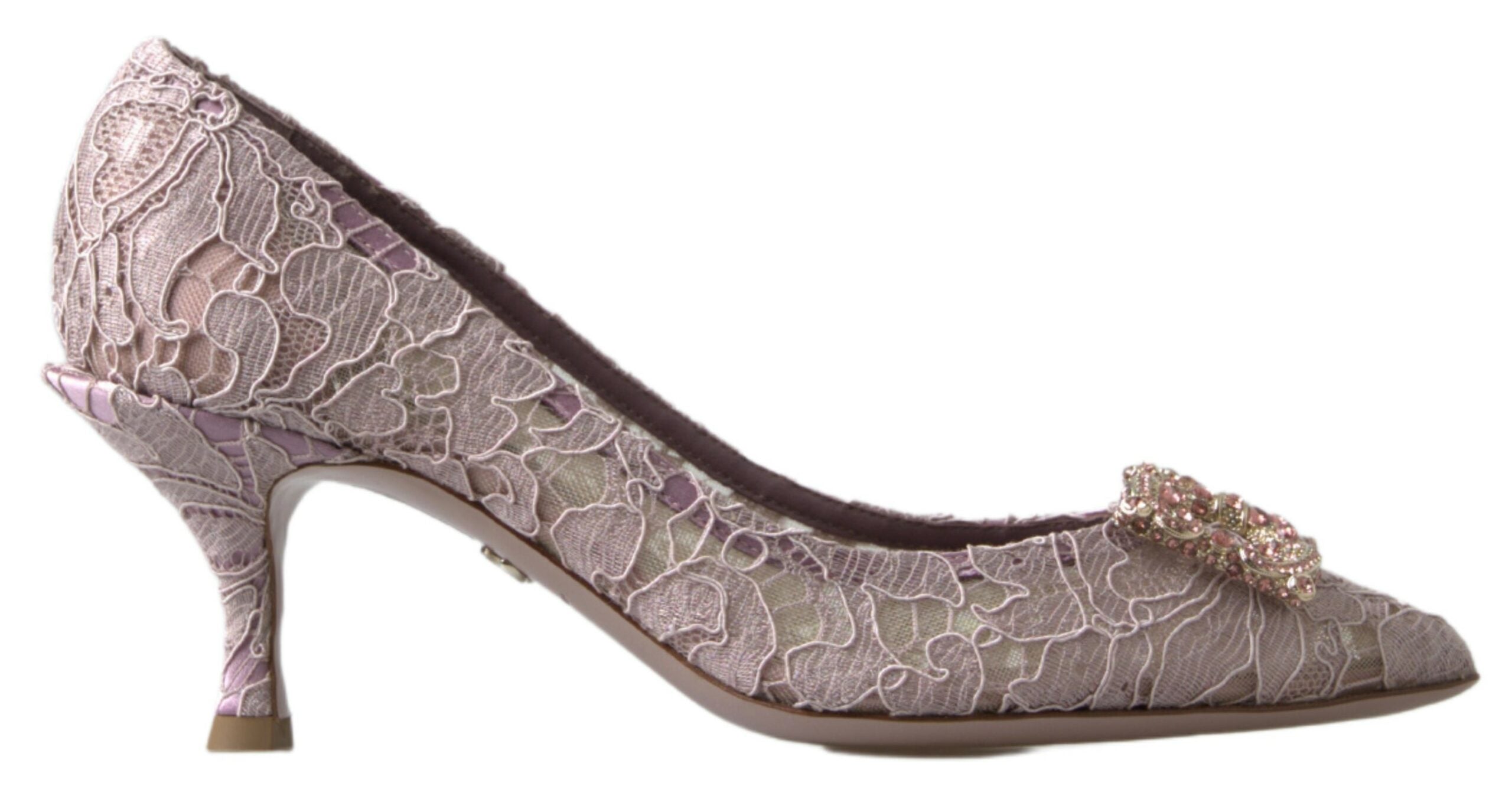 Dolce & Gabbana – Elegante rosa Heels mit Kristallverzierung
