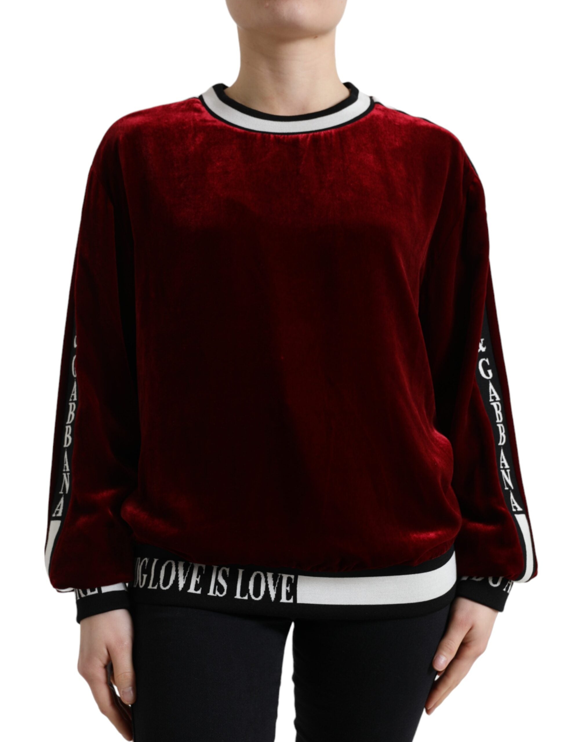 Dolce & Gabbana Eleganter Pullover aus Seidenmischung in Bordeaux