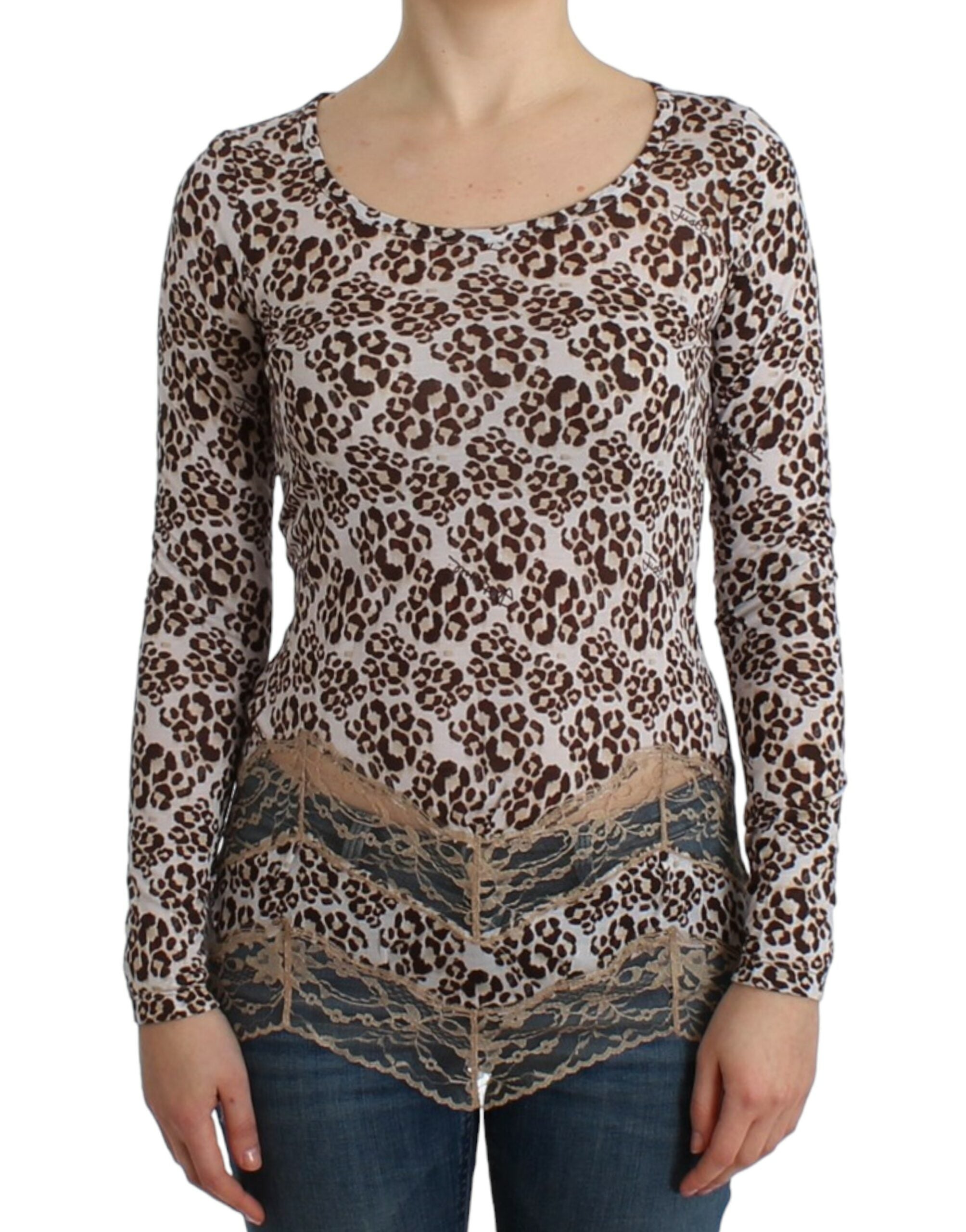 Cavalli – Elegantes Langarm-Top mit Blumenspitze