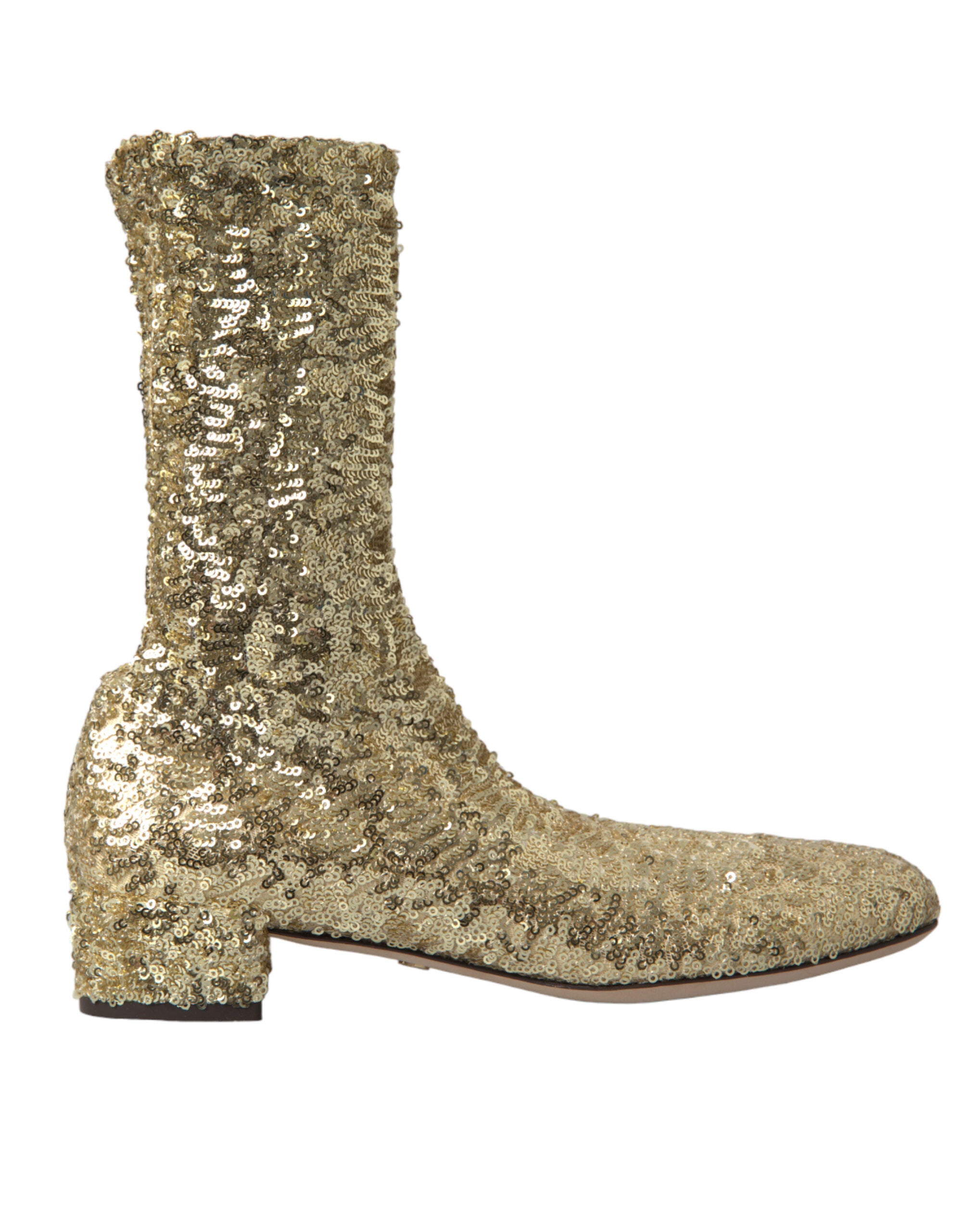 Dolce & Gabbana – Elegante, wadenhohe goldene Stiefel, exklusives Design