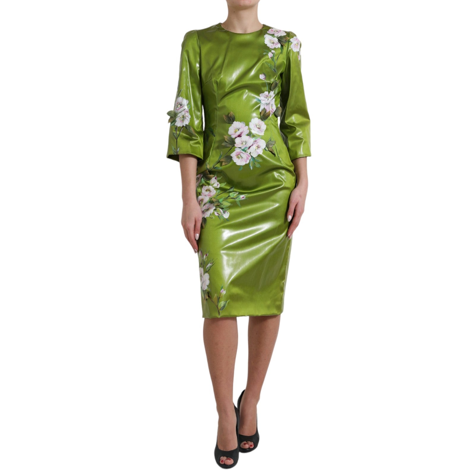 Dolce & Gabbana – Elegantes Midi-Etuikleid mit Blumenmuster
