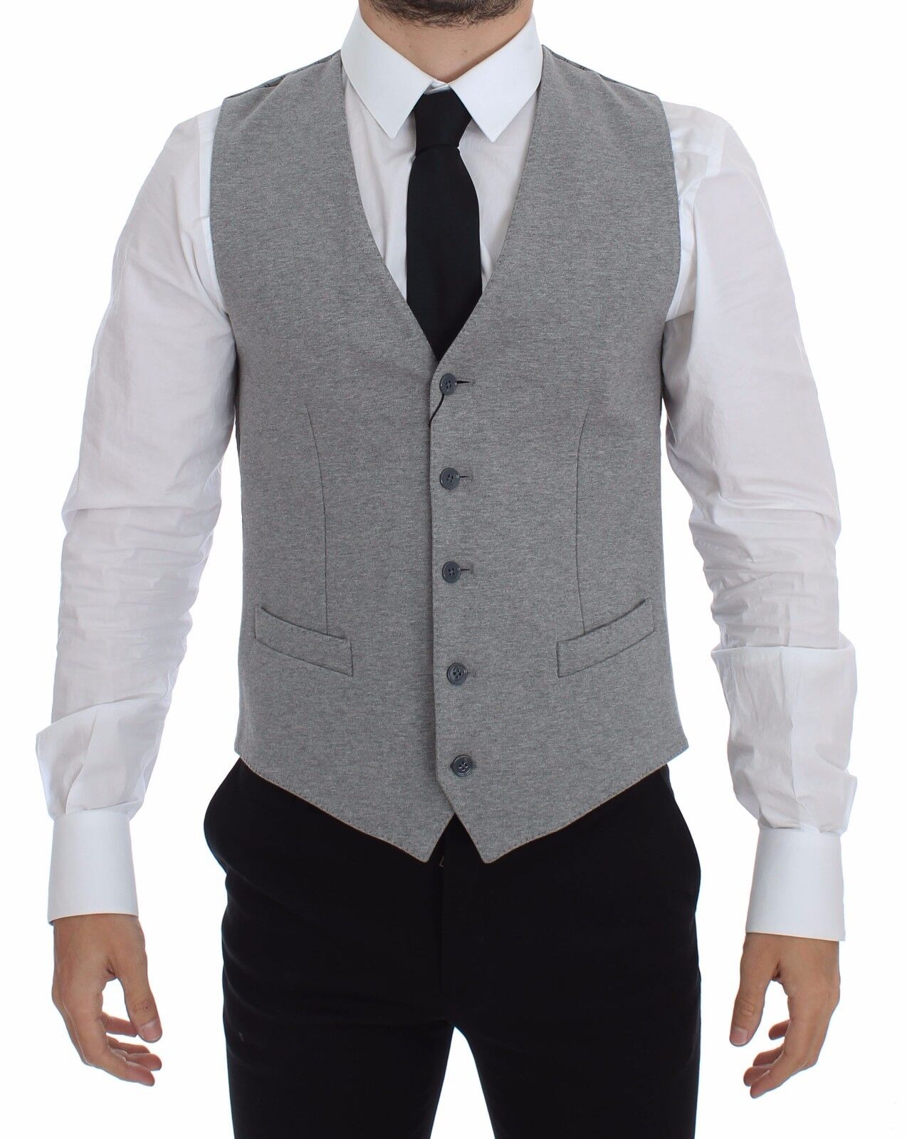 Dolce & Gabbana Élégant gilet en coton stretch gris