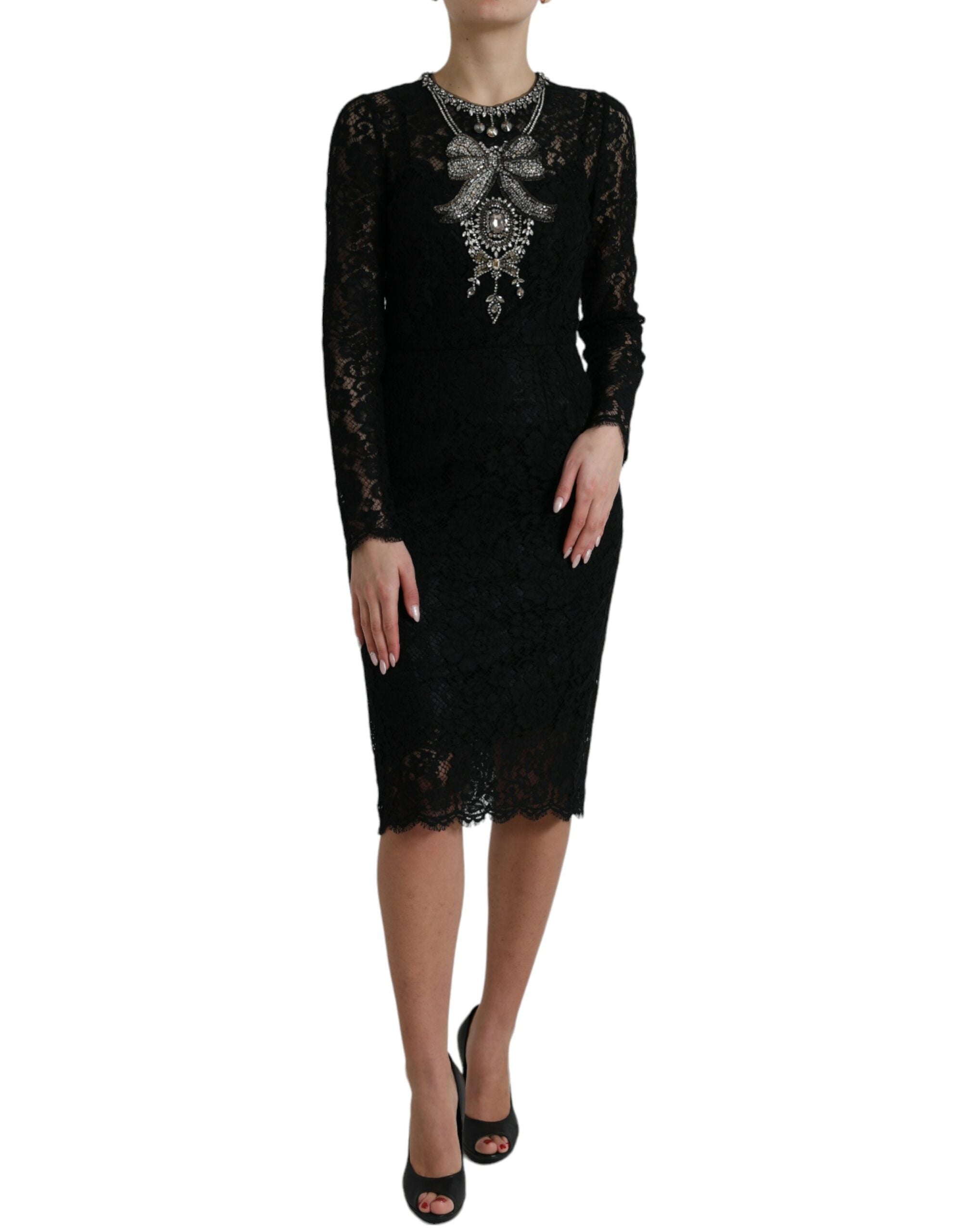 Robe fourreau élégante ornée de cristaux Dolce & Gabbana