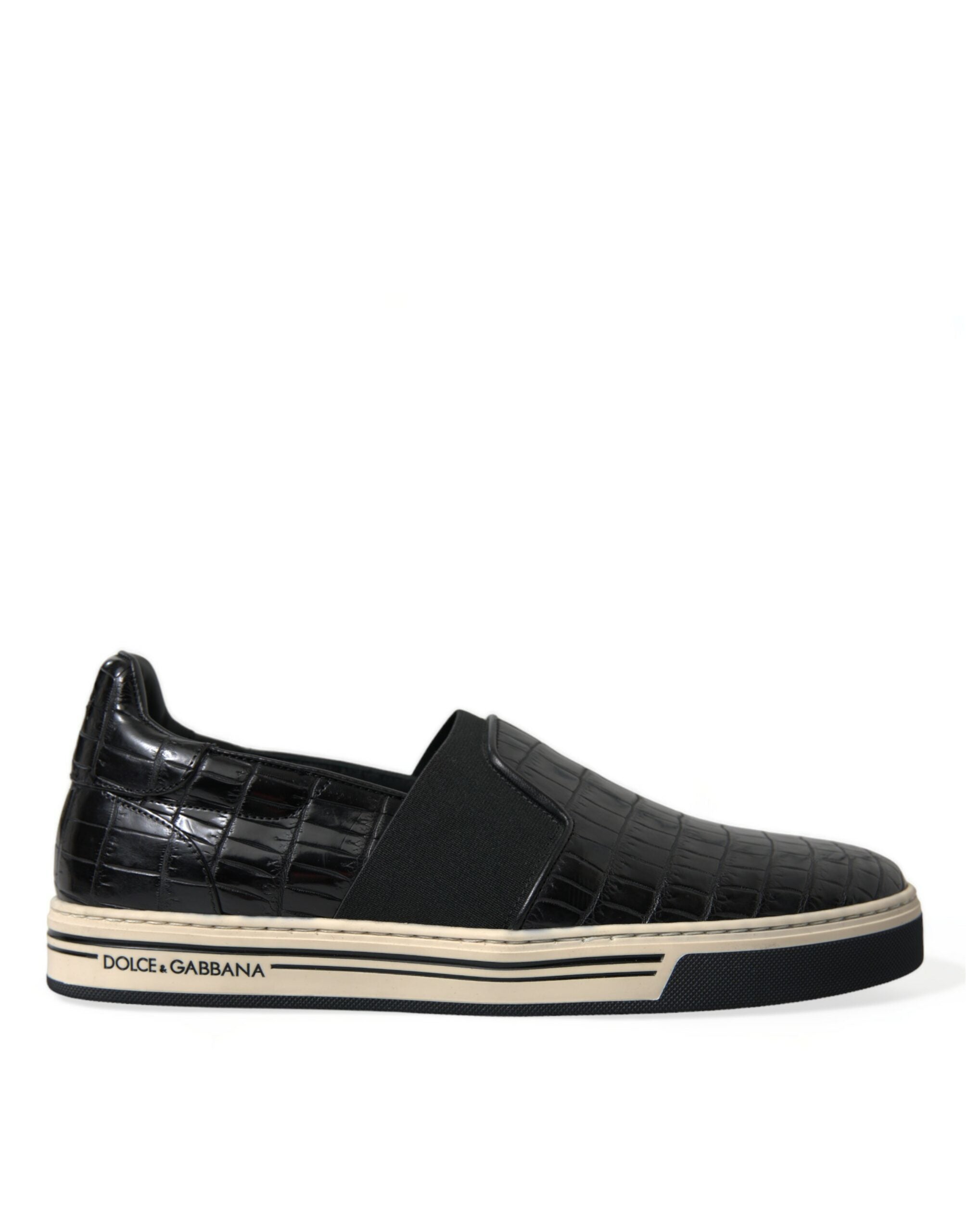 Baskets basses élégantes en cuir de crocodile Dolce & Gabbana