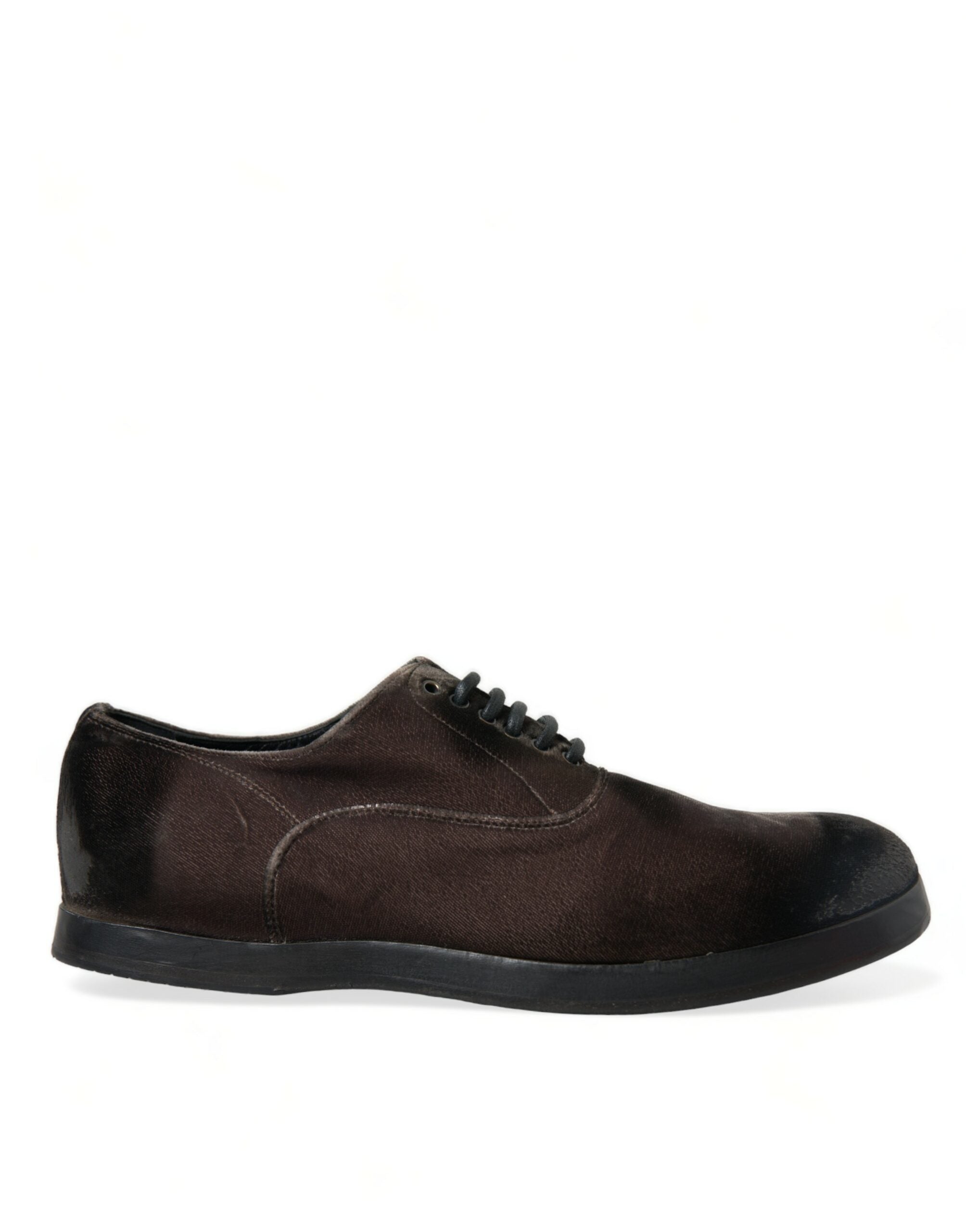 Dolce & Gabbana – Elegante Oxford-Schnürschuhe aus braunem Samt