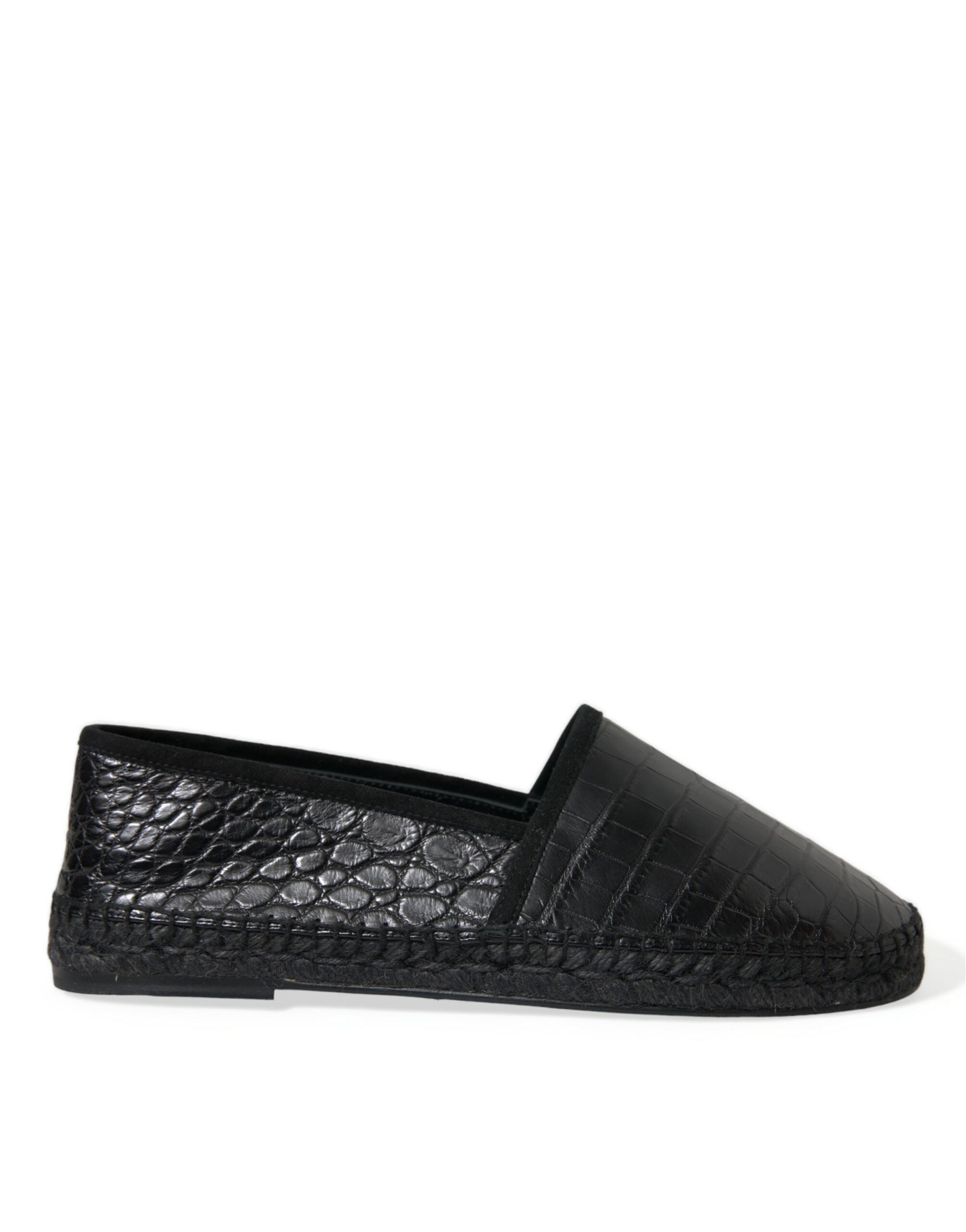 Espadrilles en cuir noir exotique Dolce & Gabbana
