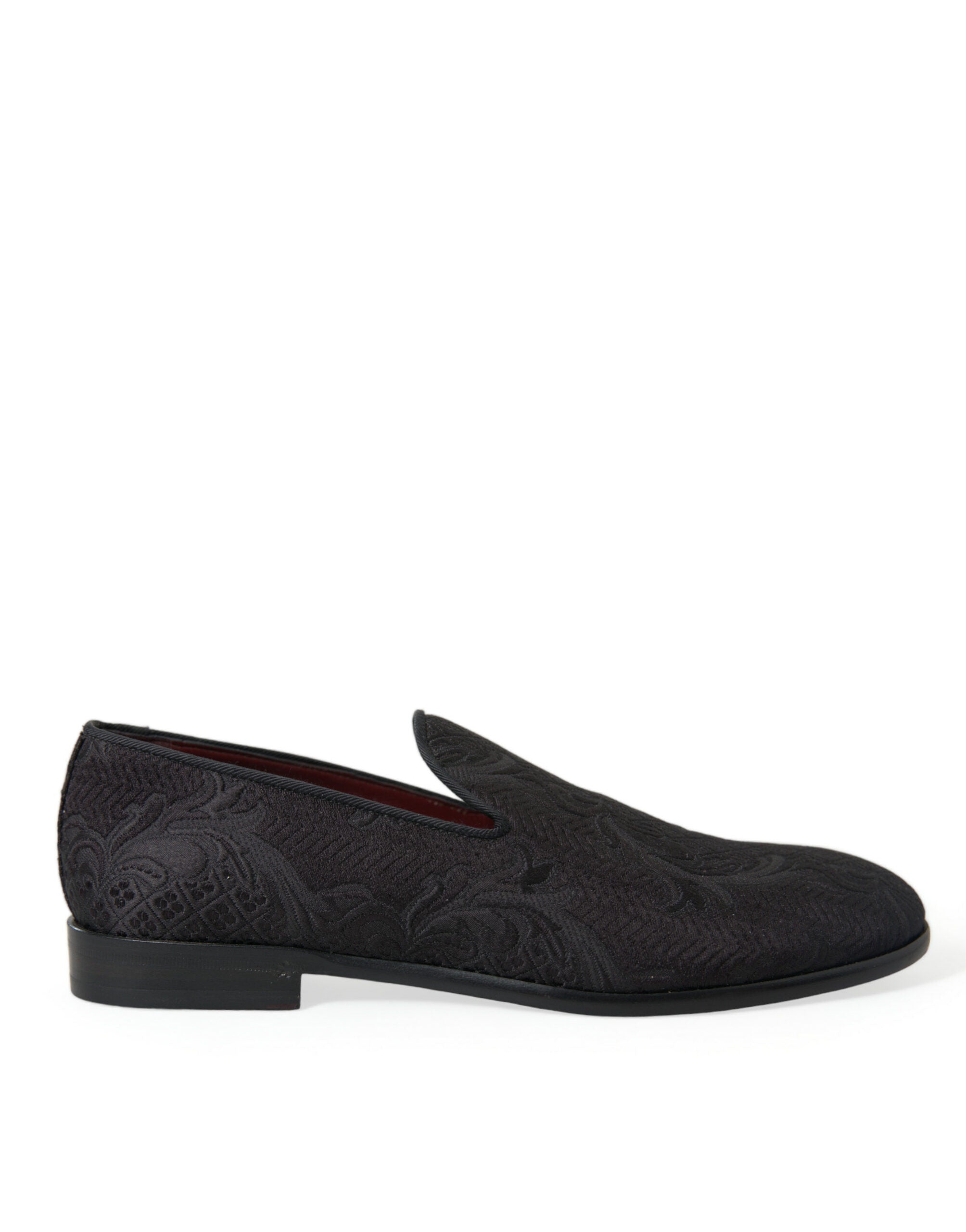 Mocassins élégants en brocart noir Dolce & Gabbana