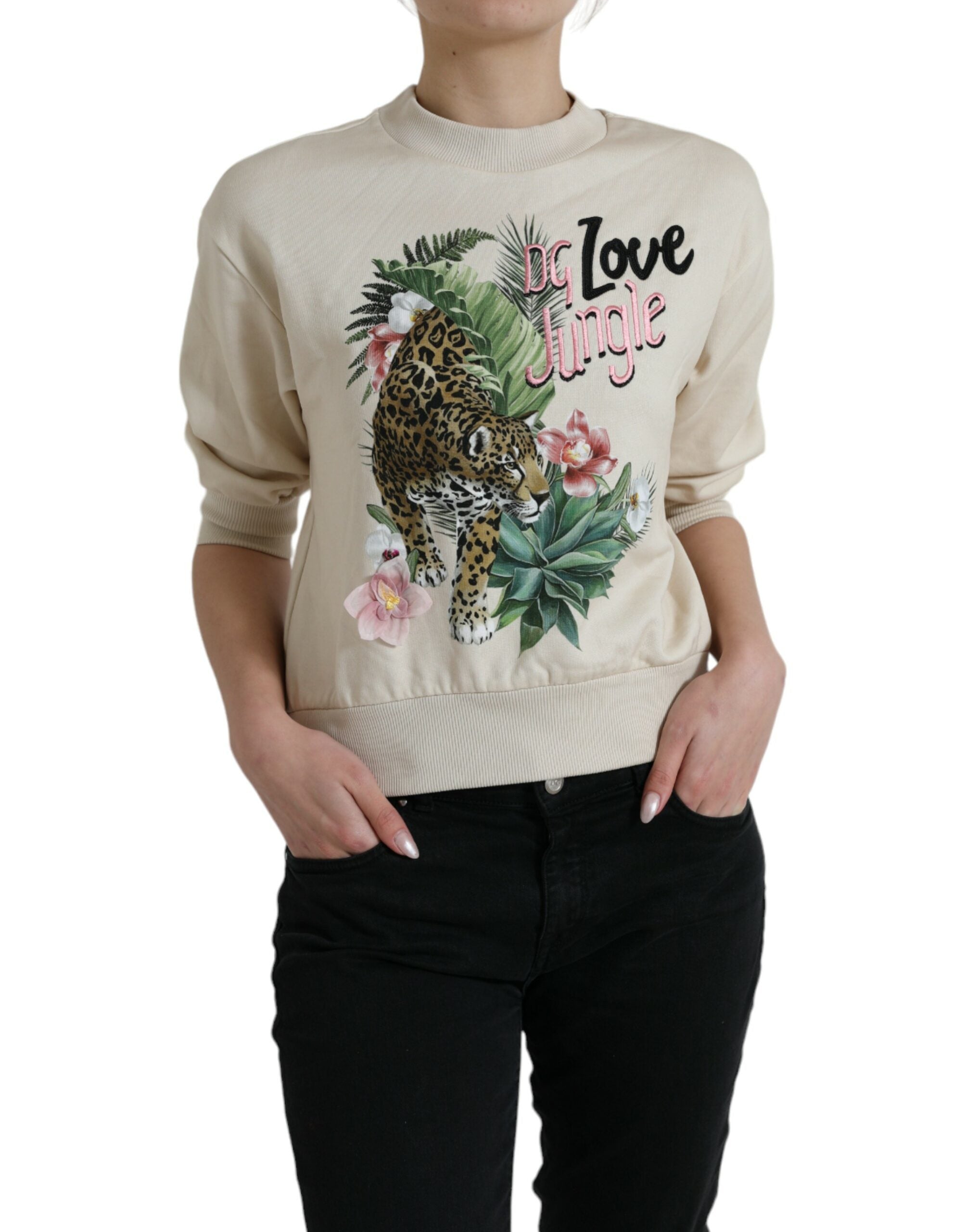 Dolce & Gabbana – Eleganter Pullover mit Rundhalsausschnitt im Dschungel-Print