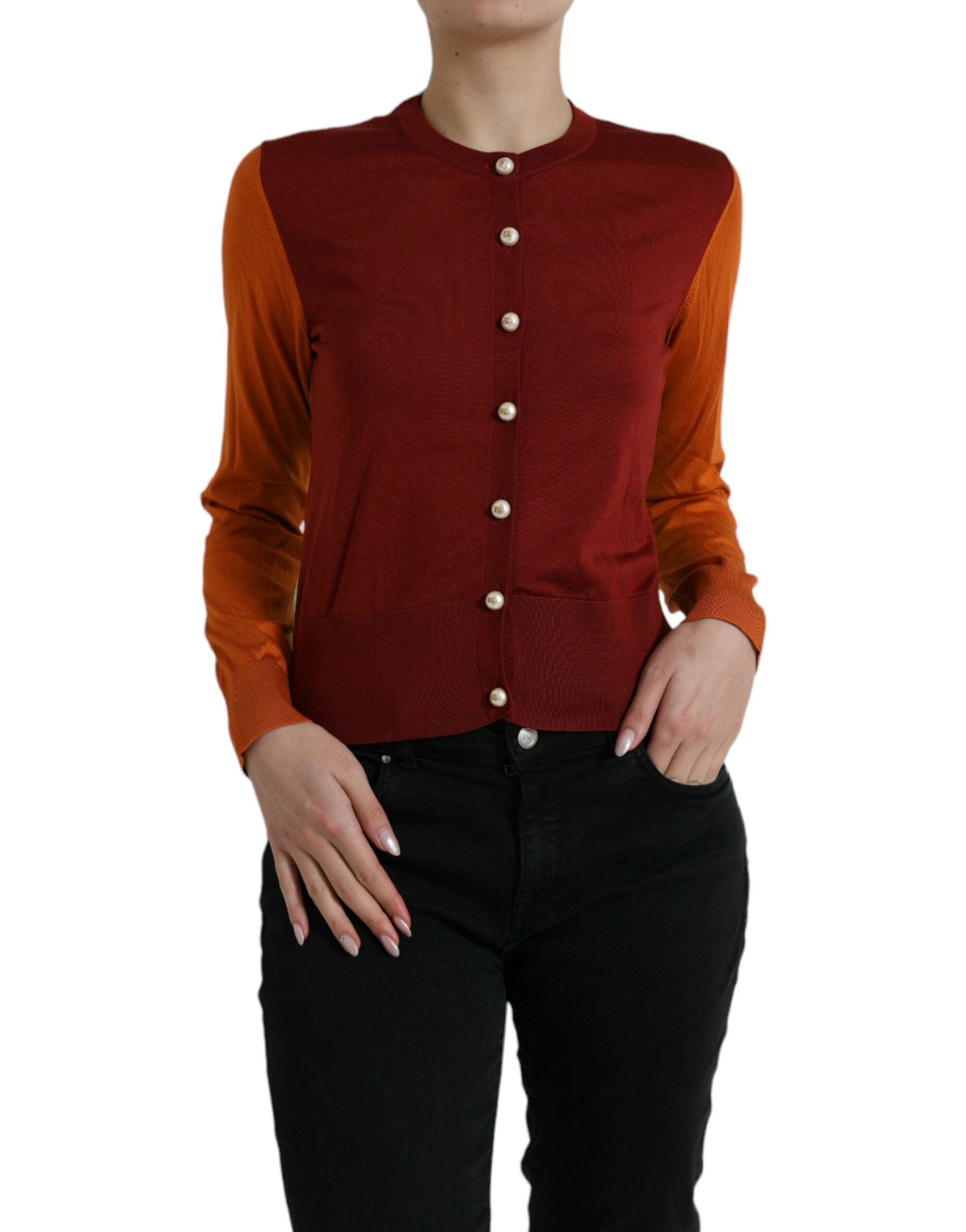 Dolce & Gabbana – Eleganter Seiden-Cardigan in leuchtenden Tönen