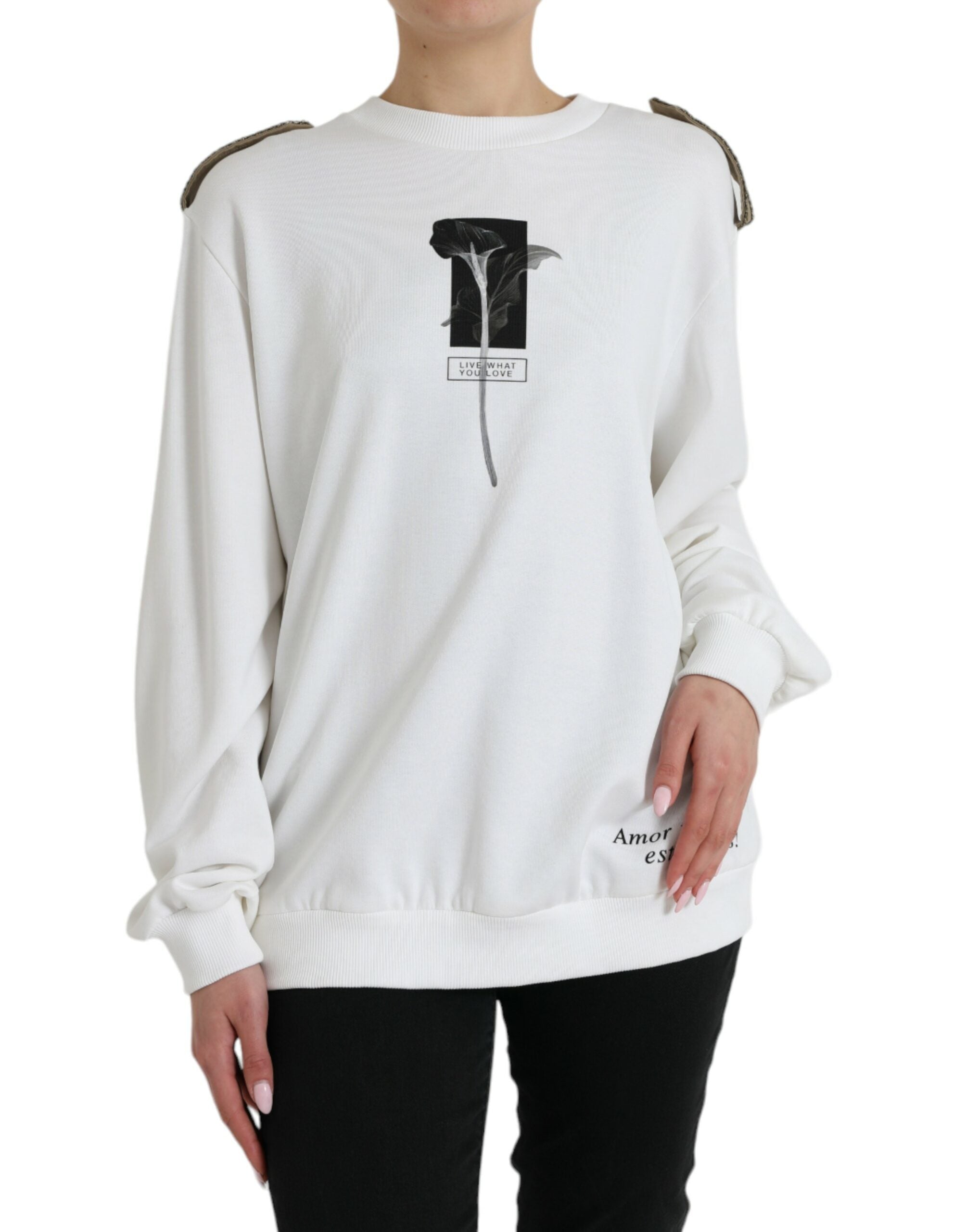 Dolce & Gabbana Schicker schwarz-weißer Pullover mit Rundhalsausschnitt