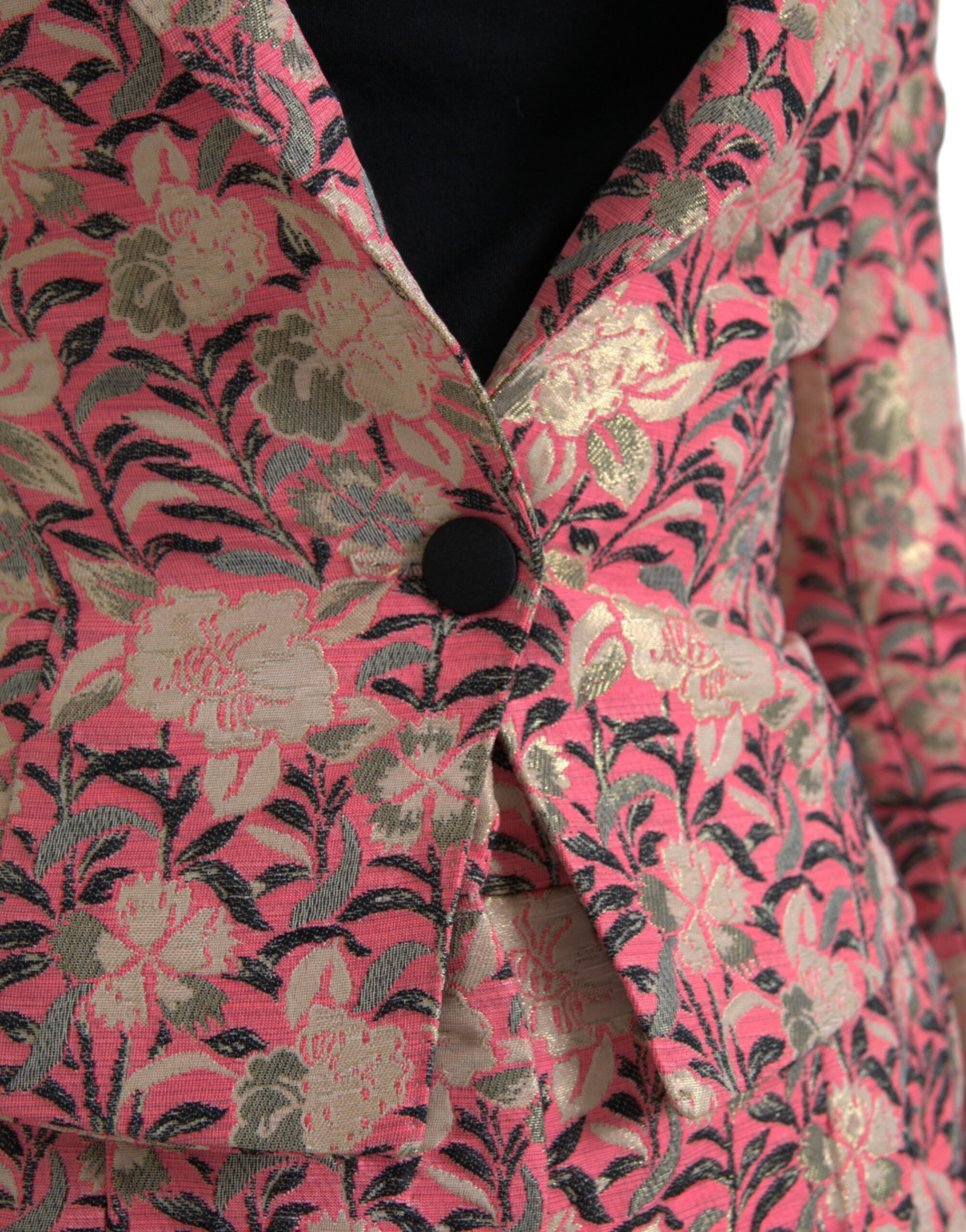 Costume 2 pièces slim en jacquard fleuri rose Dolce & Gabbana