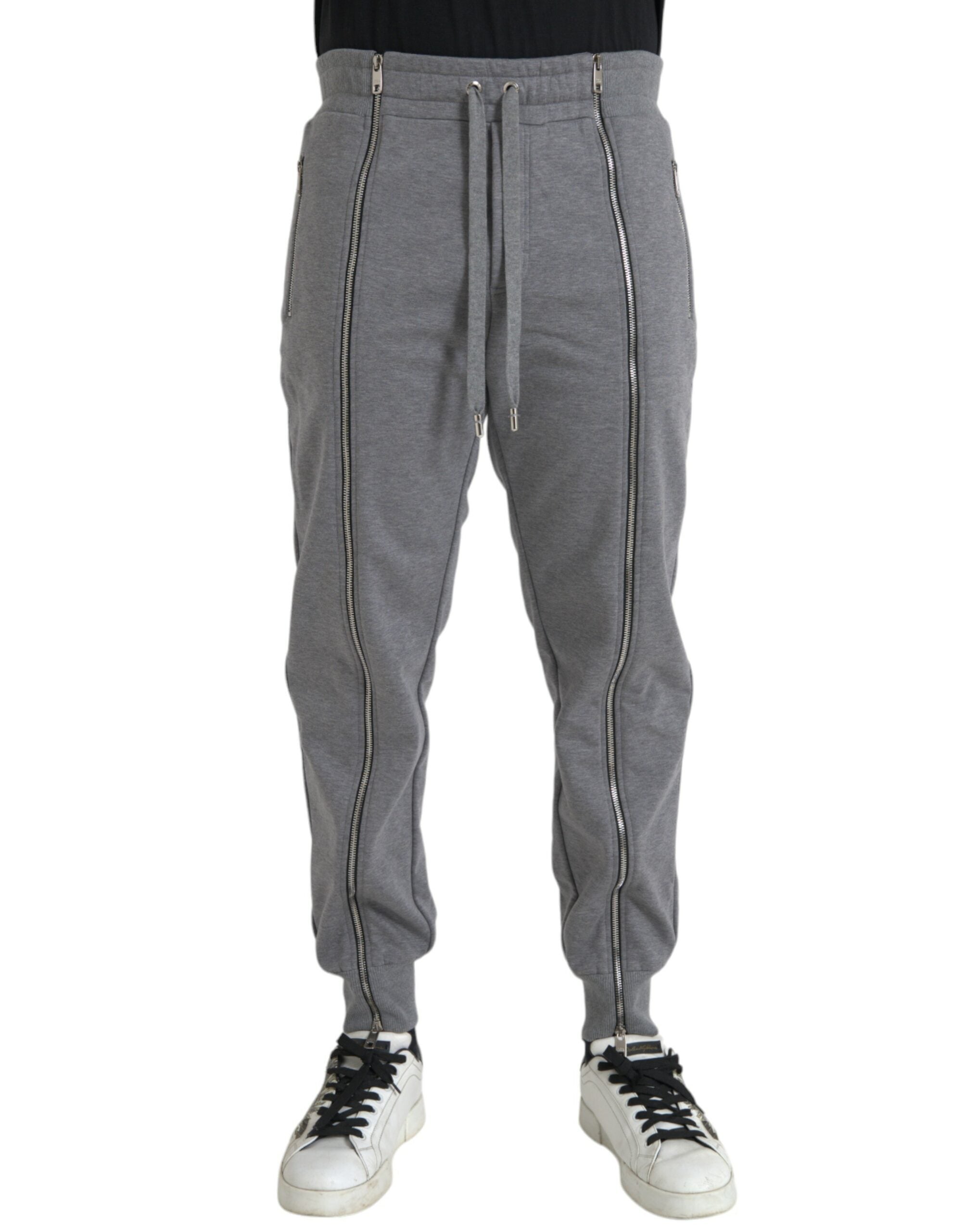 Pantalon de jogging skinny en coton gris Dolce & Gabbana