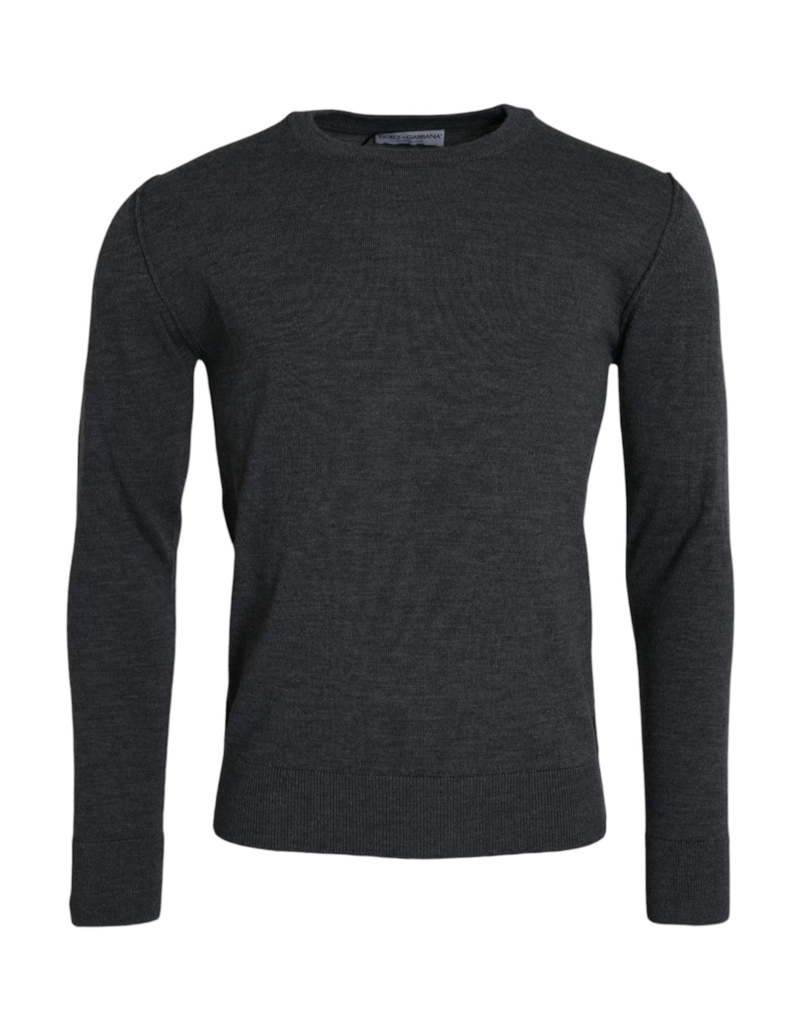 Pull ras du cou en laine gris foncé Dolce & Gabbana