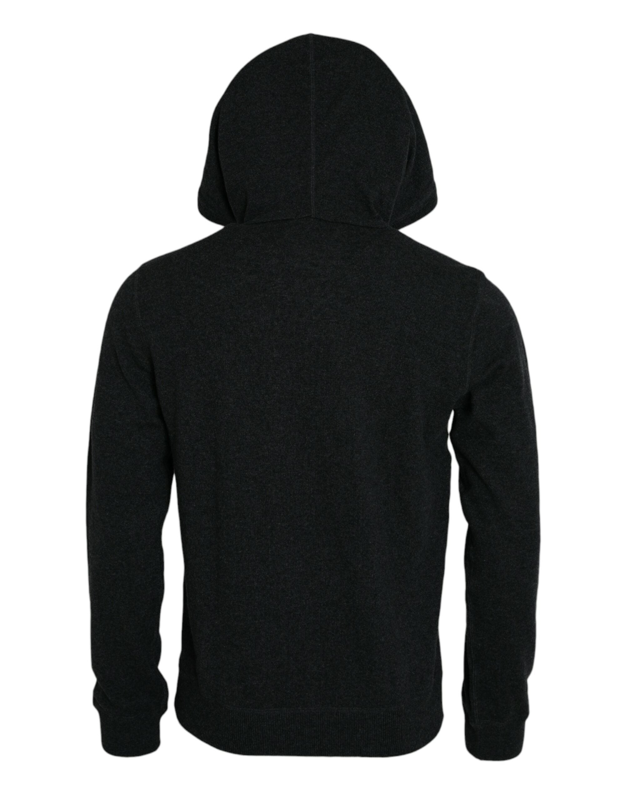 Pull à capuche en cachemire gris foncé Dolce & Gabbana