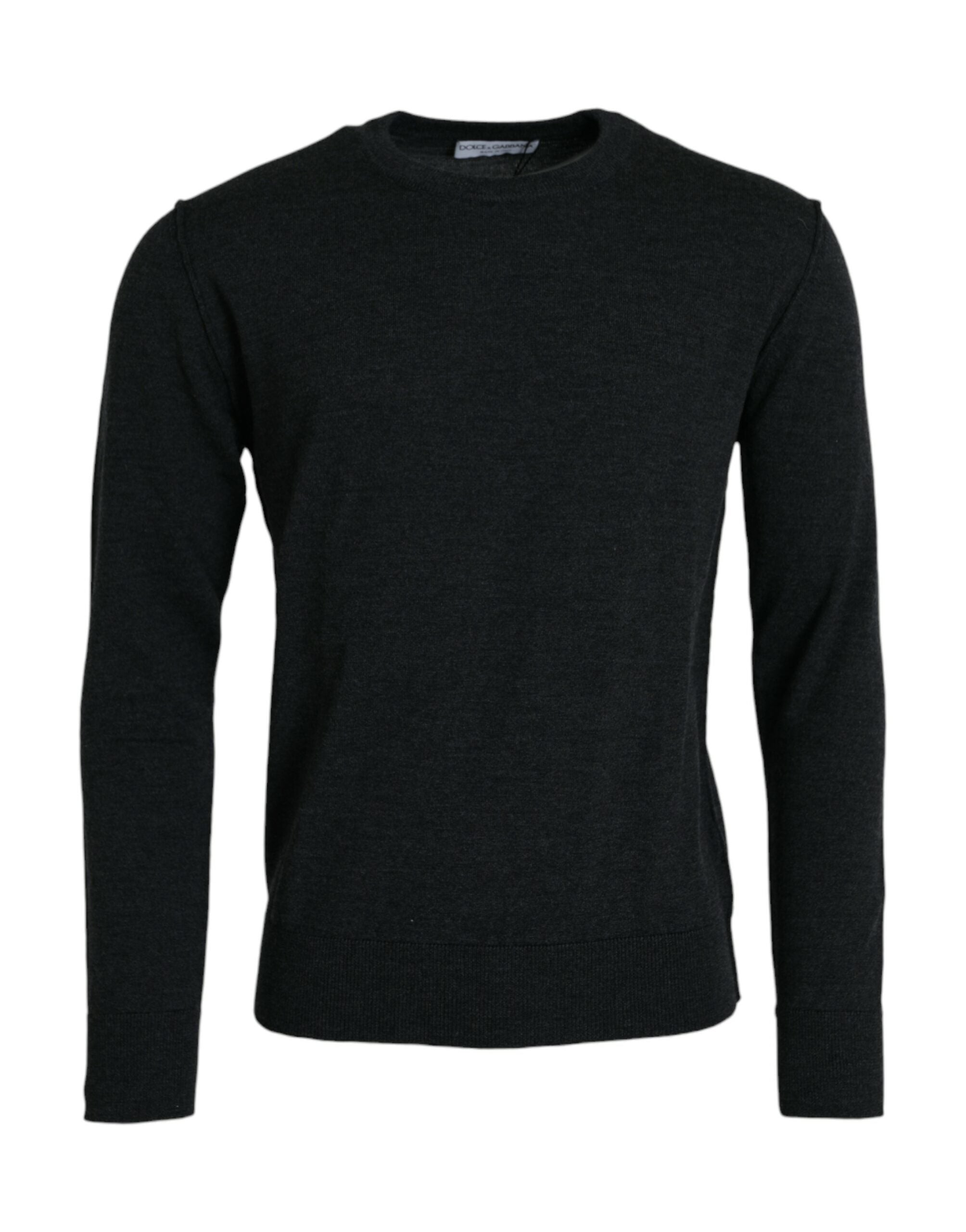 Pull ras du cou en laine gris foncé Dolce & Gabbana