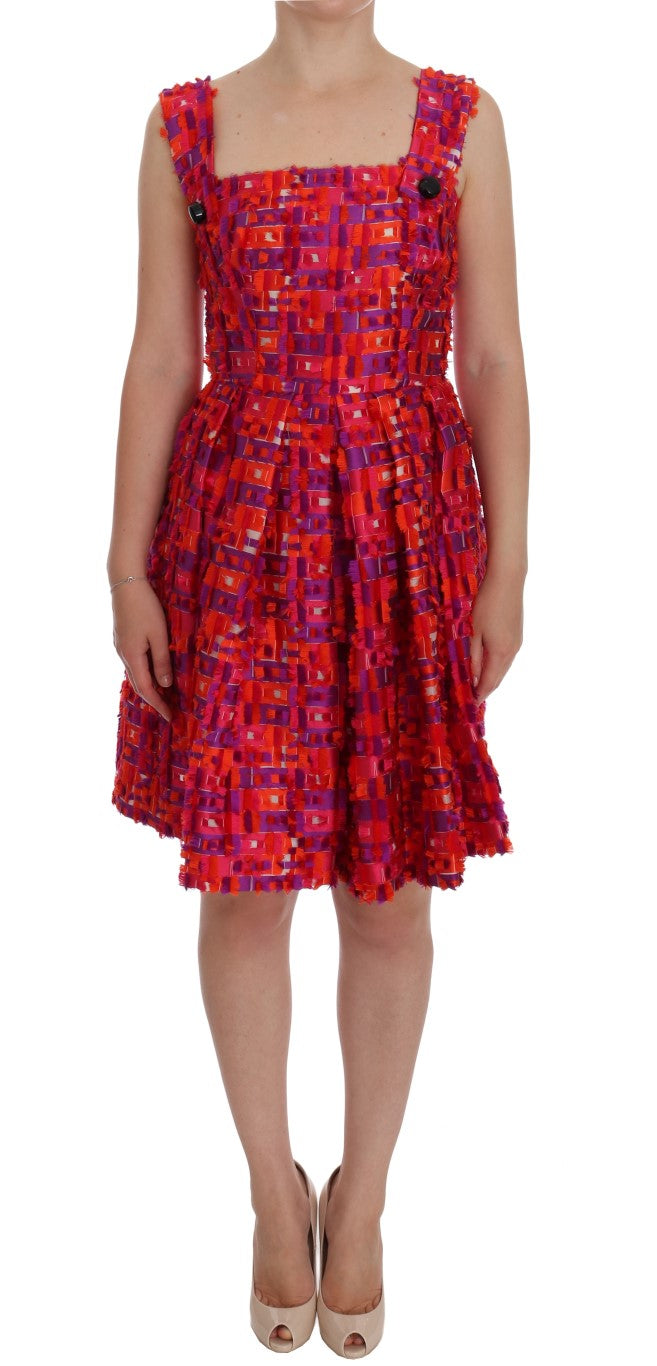 Dolce & Gabbana Elegantes rosa ärmelloses A-Linien-Kleid