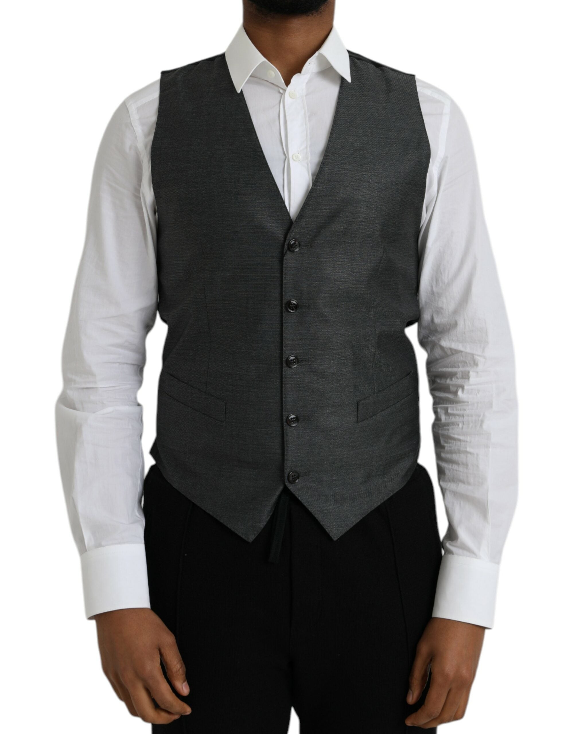 Gilet de soirée en laine grise Dolce & Gabbana