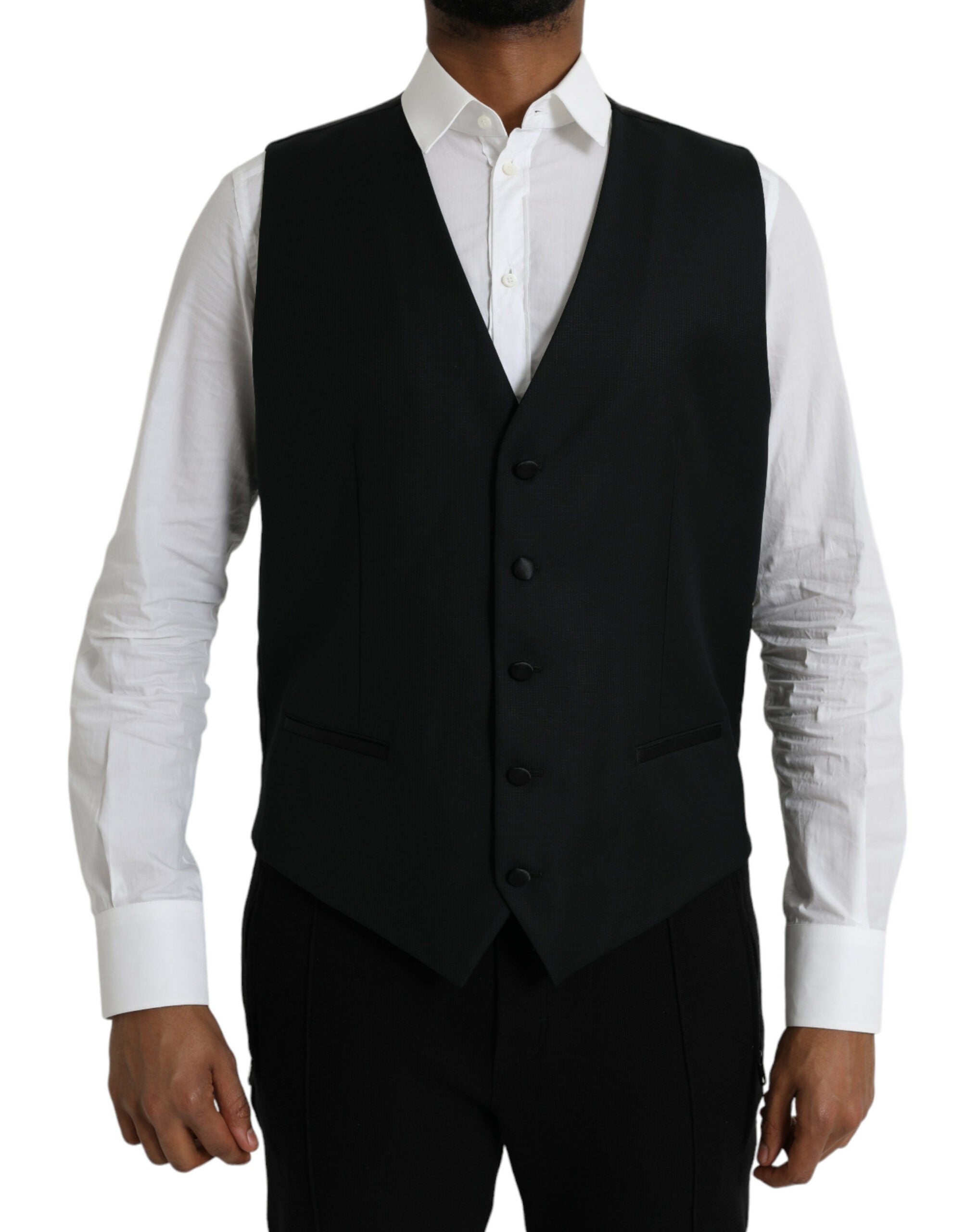 Robe gilet en laine noire Dolce & Gabbana