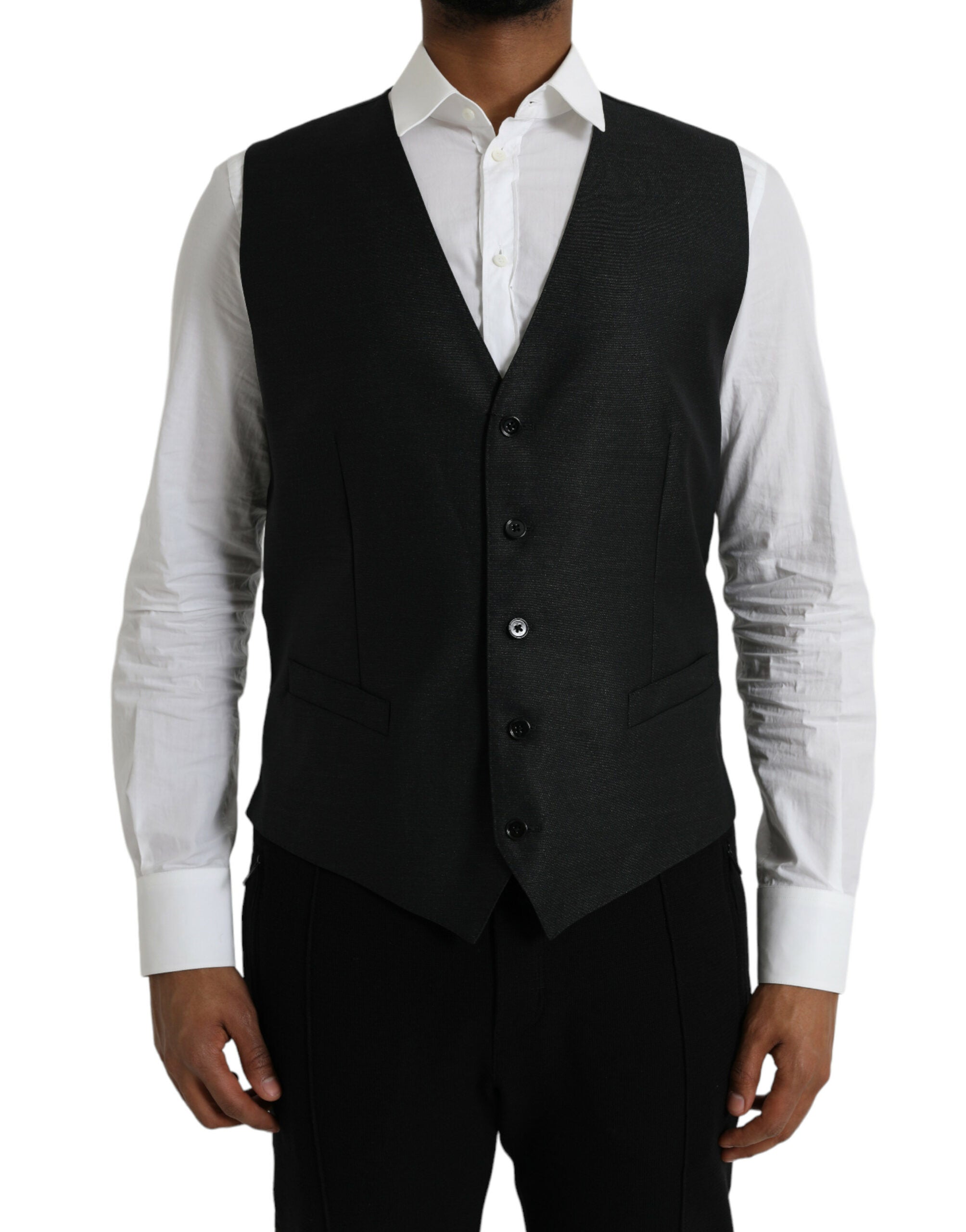 Robe gilet en laine noire Dolce & Gabbana