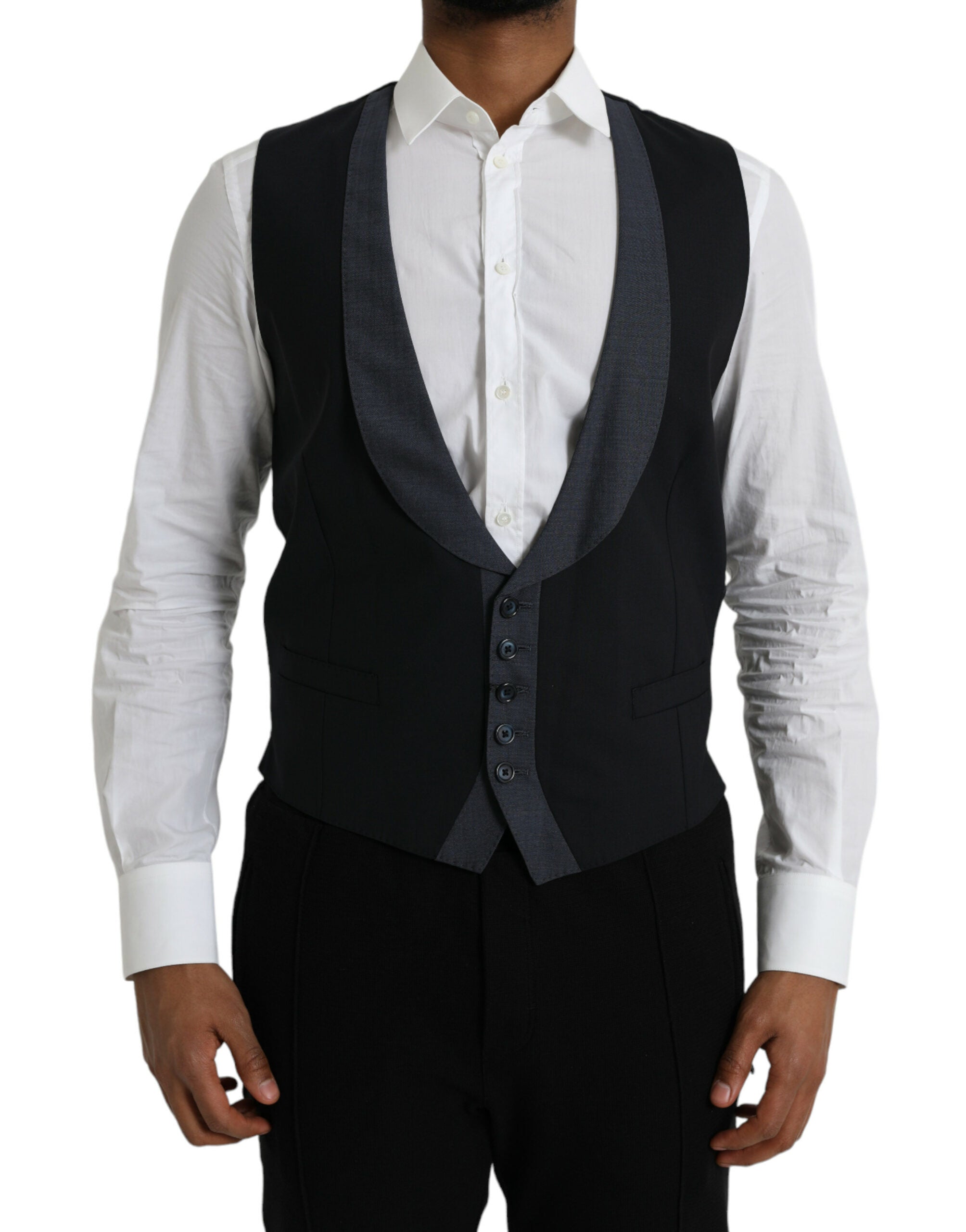 Robe gilet en laine noire Dolce & Gabbana
