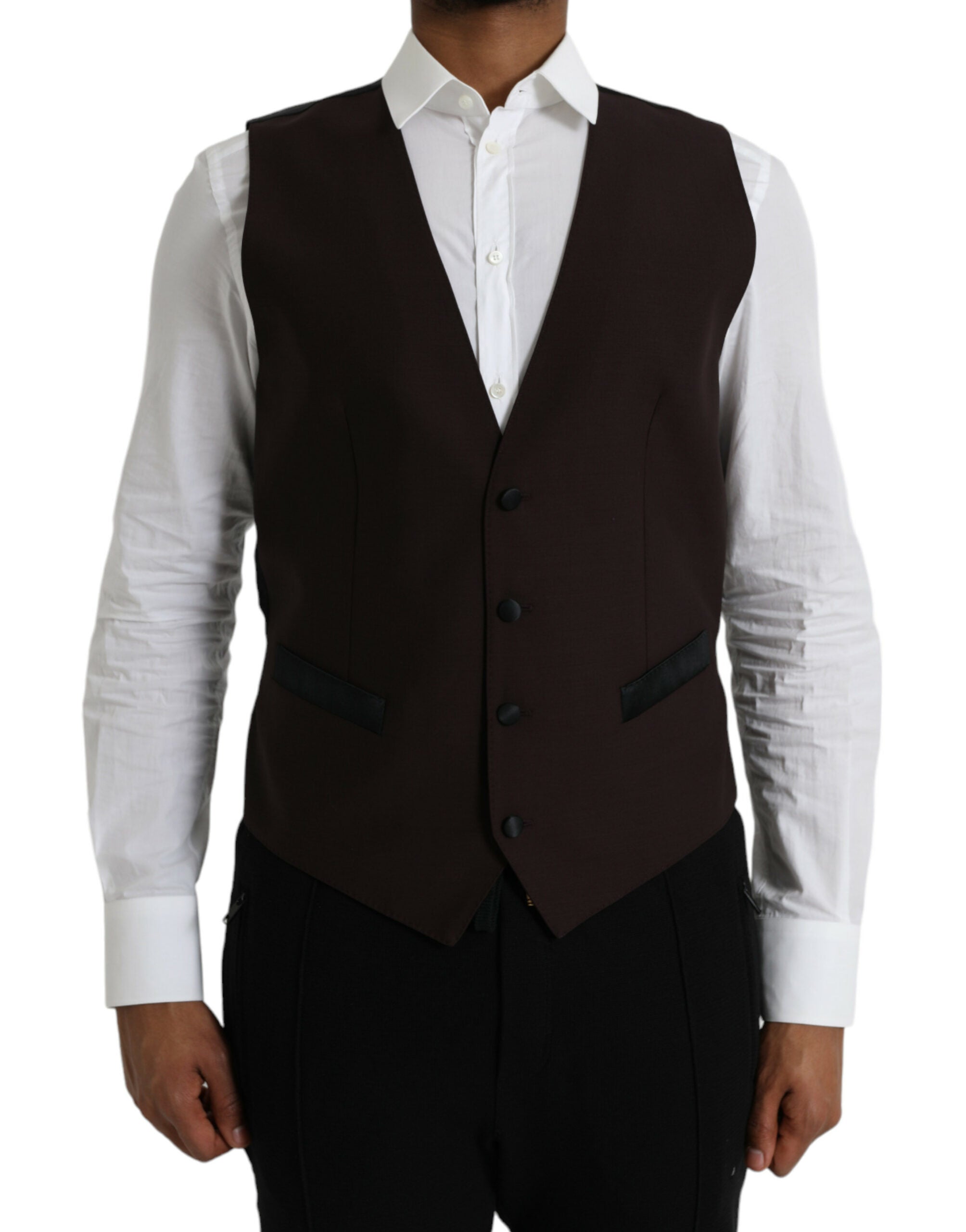 Dolce & Gabbana - Robe gilet en laine marron - Gilet habillé