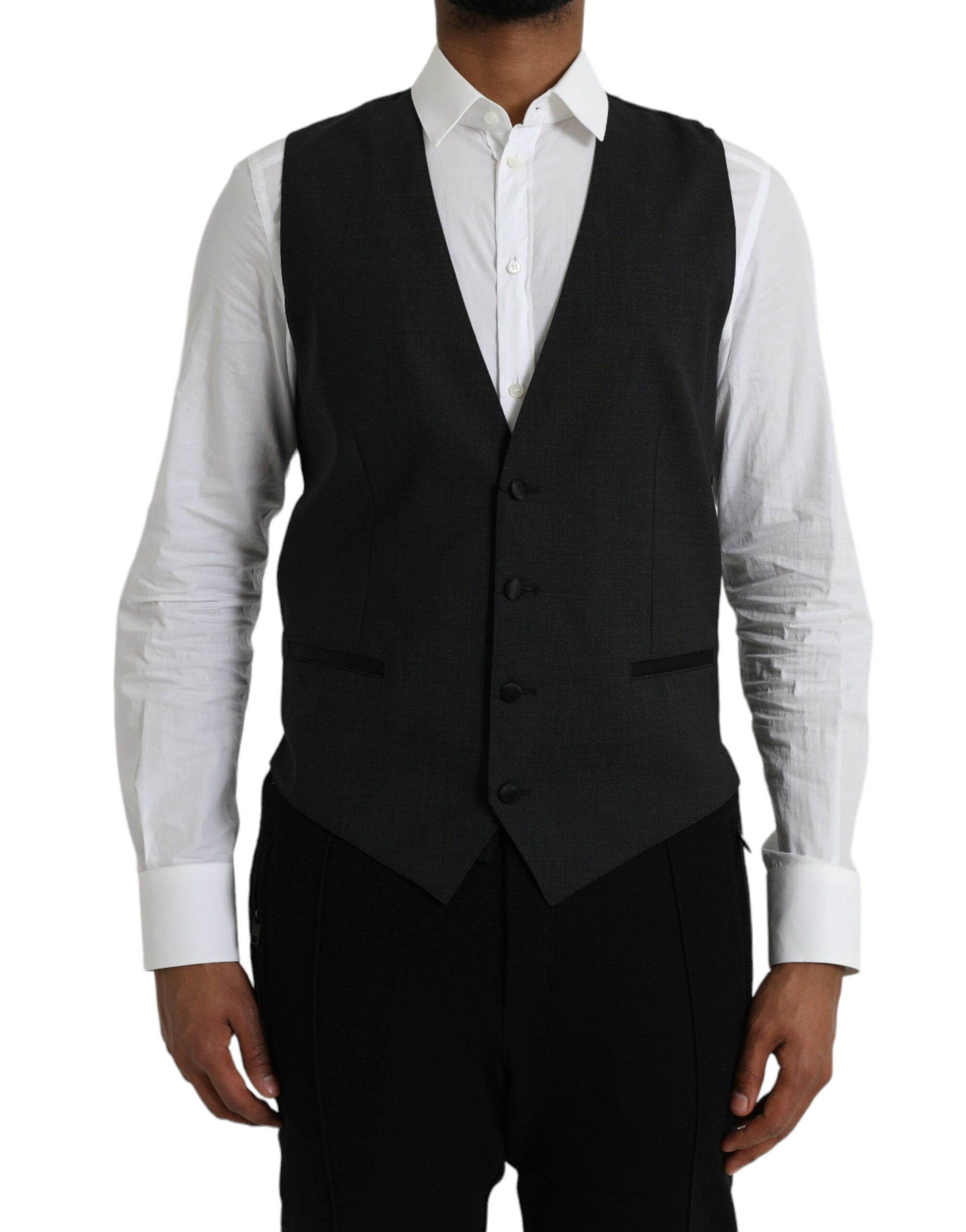 Dolce & Gabbana Robe gilet en coton noir Gilet formel