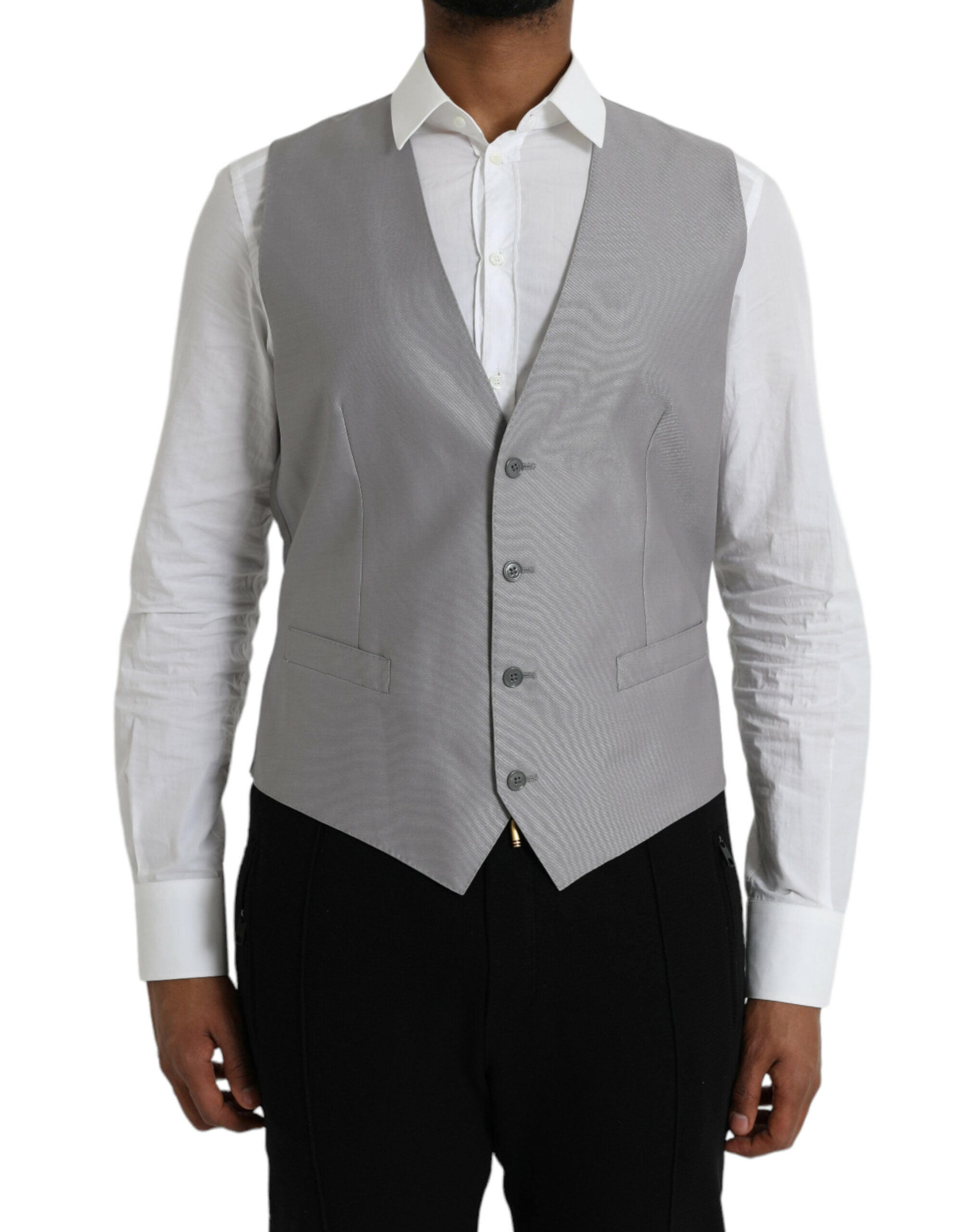 Gilet de soirée en laine gris clair Dolce & Gabbana