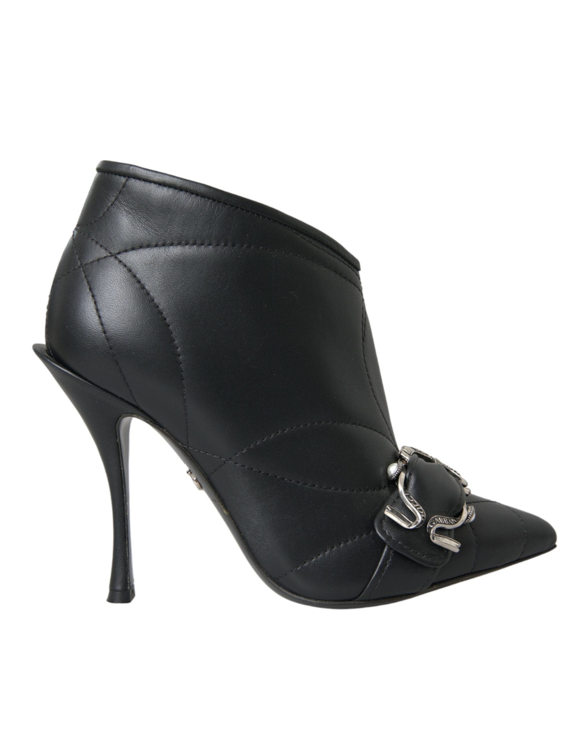 Bottes matelassées à boucles noires Dolce & Gabbana Devotion