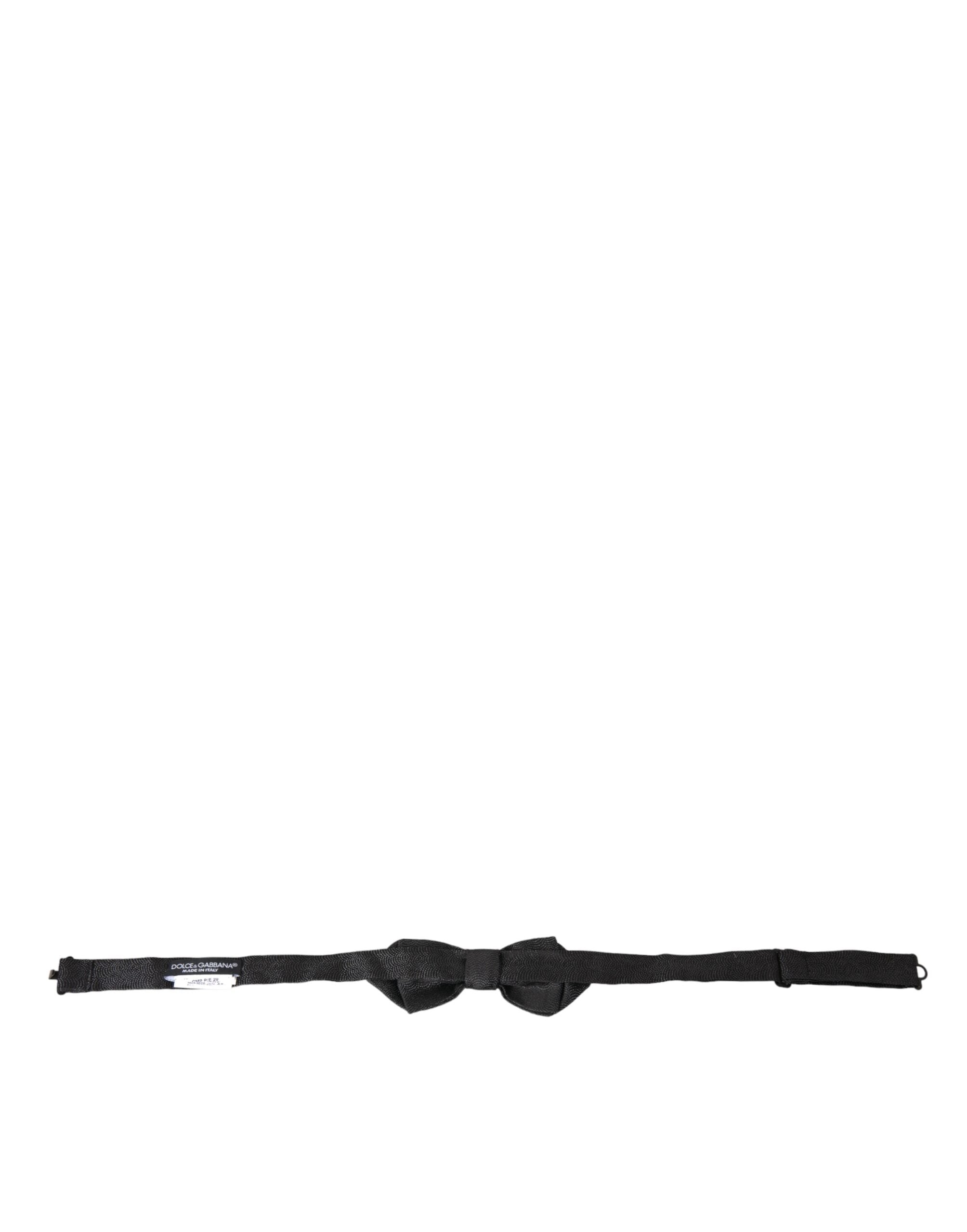 Nœud papillon ajustable en soie noire Dolce & Gabbana pour homme