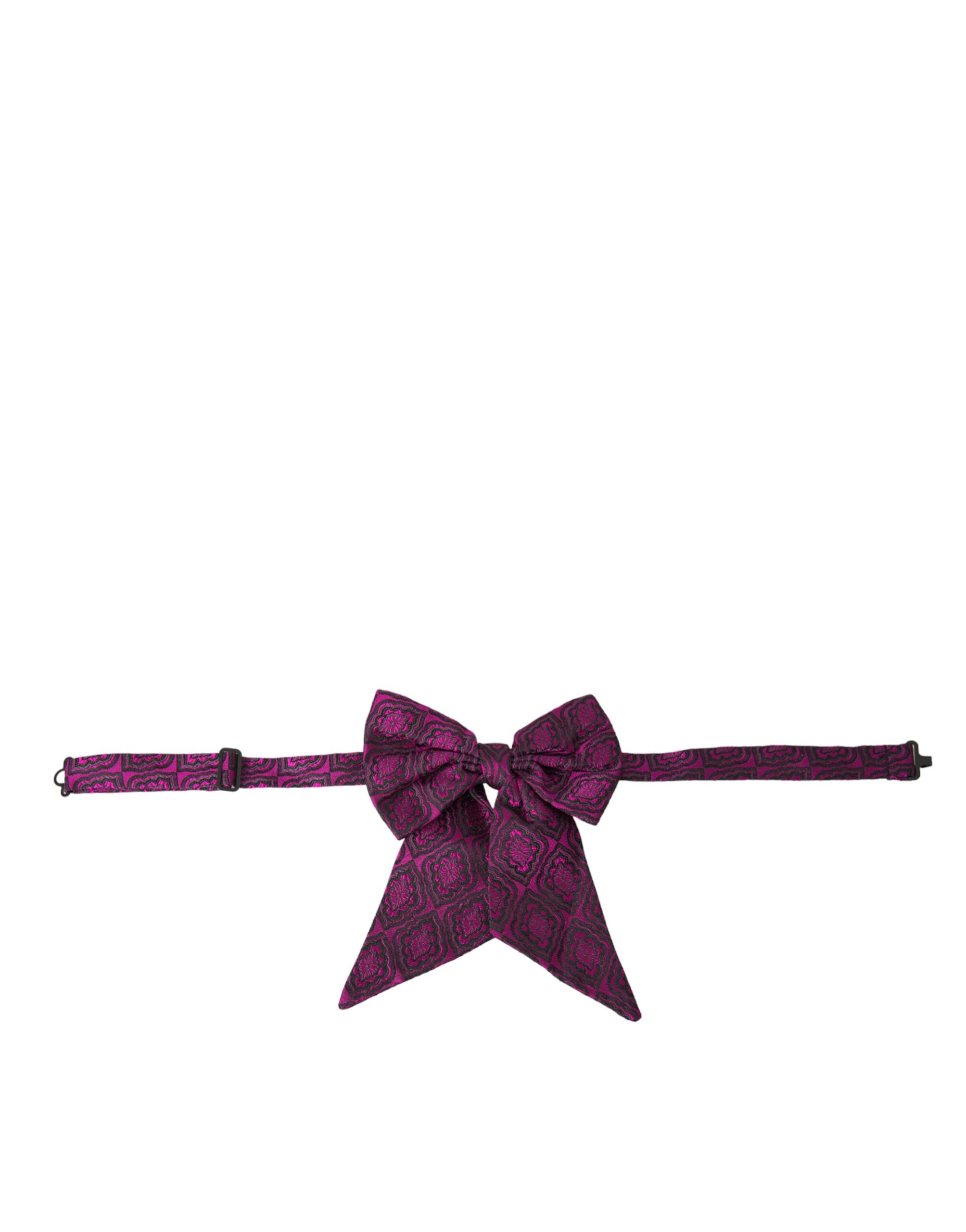 Dolce & Gabbana Herrenfliege aus Seide mit violettem Band und verstellbarem Hals