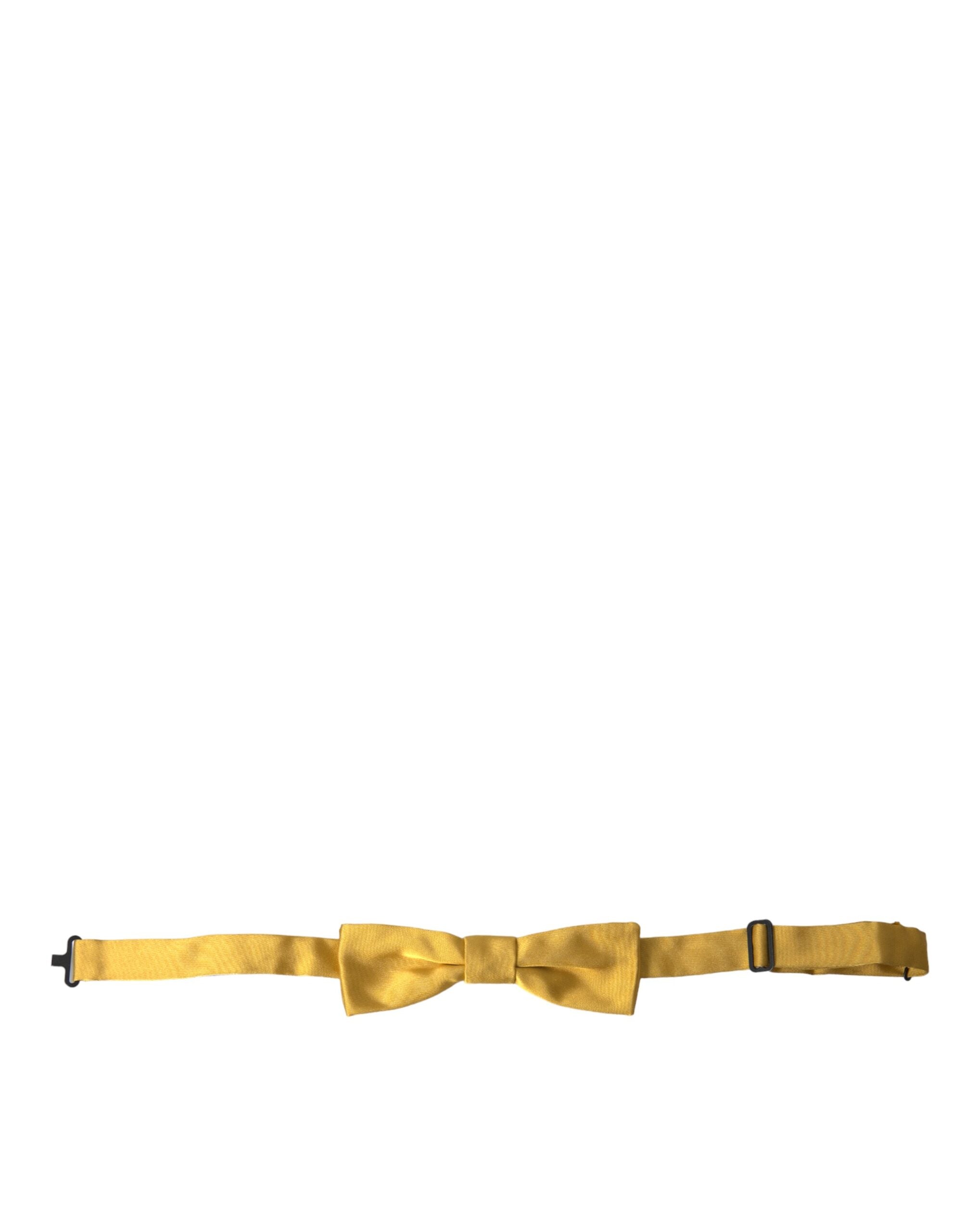 Nœud papillon ajustable en soie jaune Dolce & Gabbana pour homme