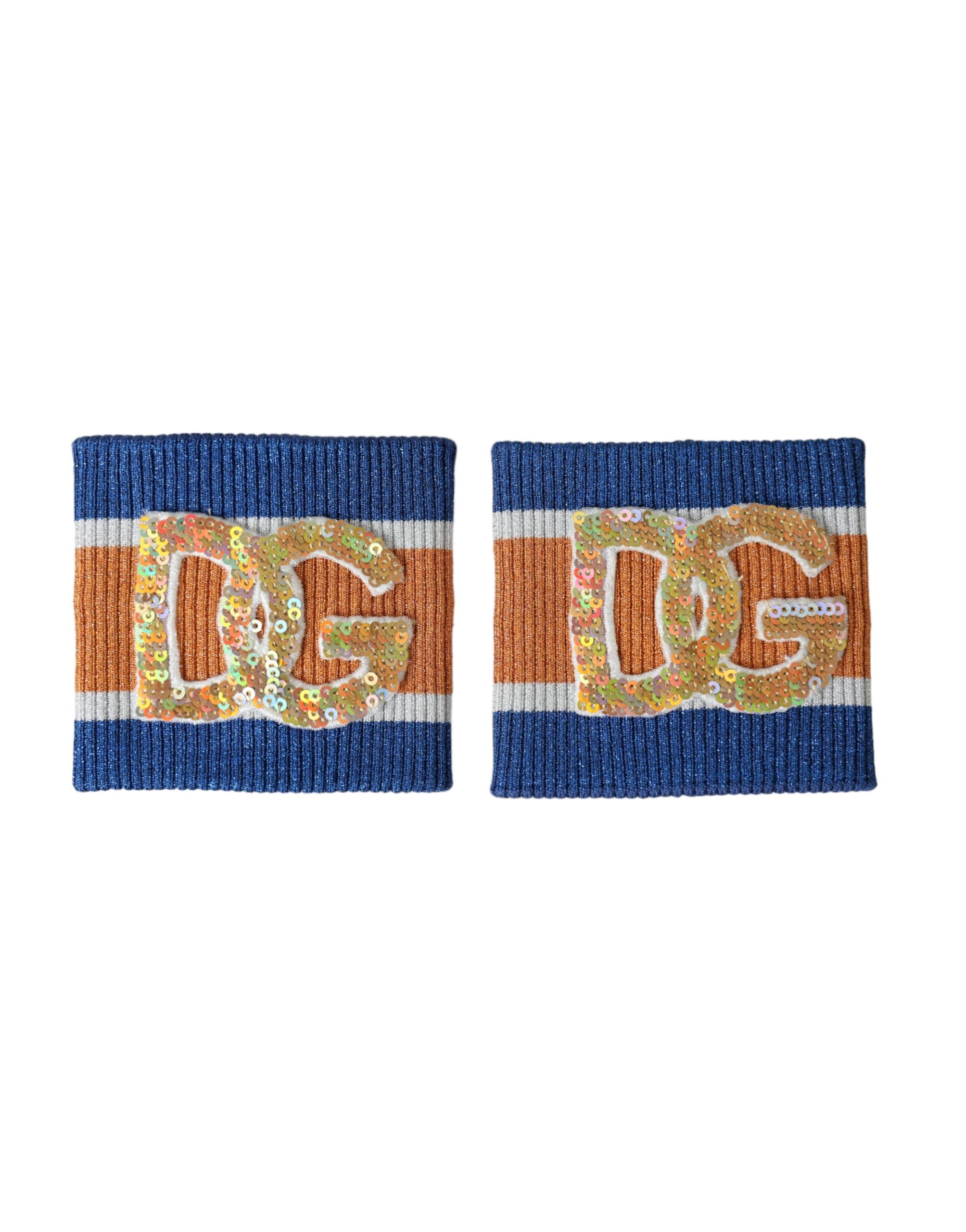 Dolce & Gabbana – Viskose-Armband mit mehrfarbigem Logo und Pailletten