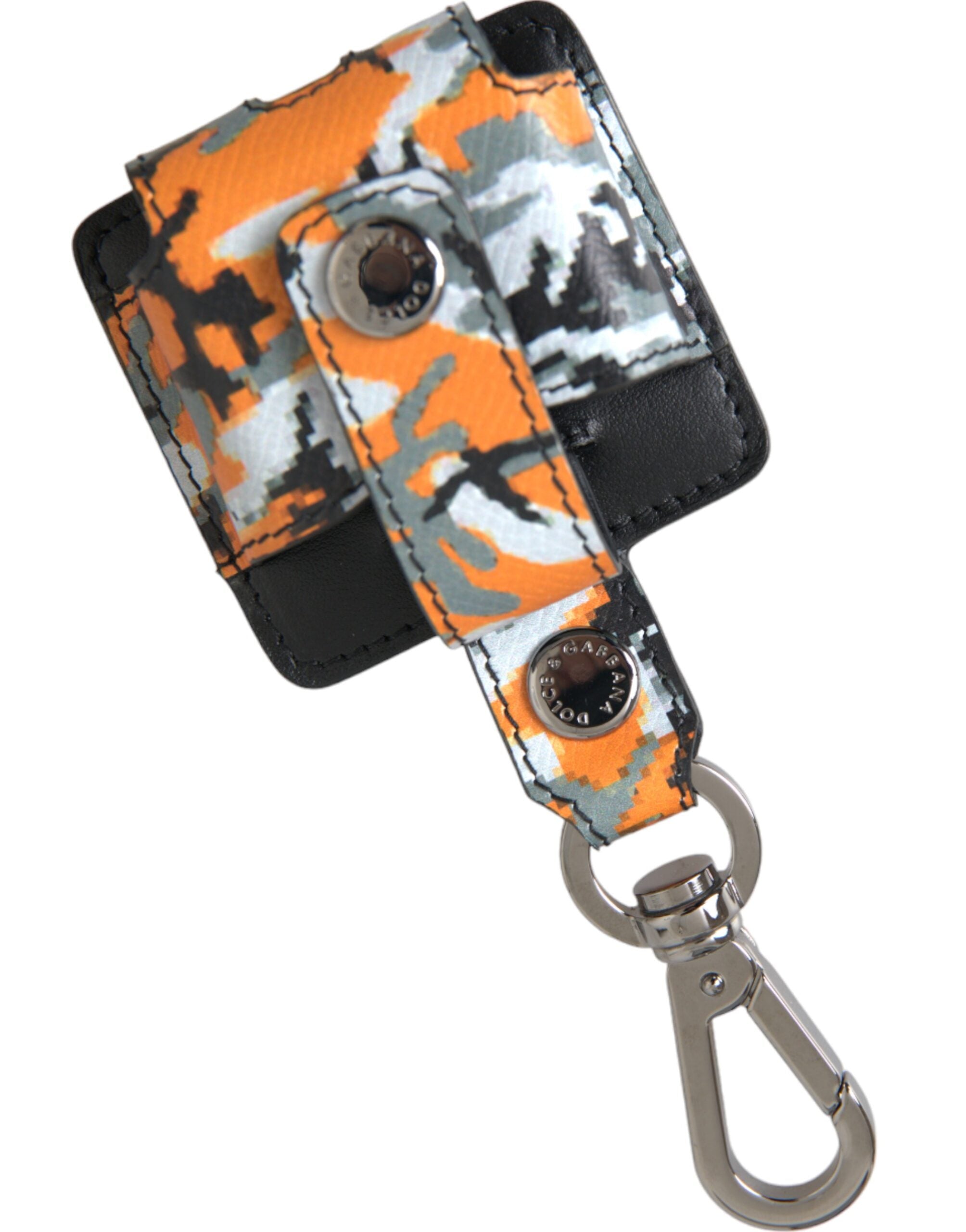 Étui pour Airpods Dolce & Gabbana en cuir et métal à imprimé camouflage multicolore