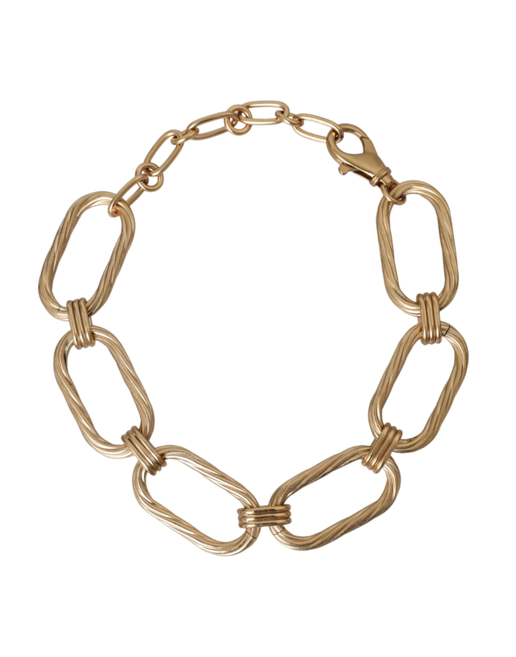 Collier Dolce & Gabbana à gros maillons en laiton doré
