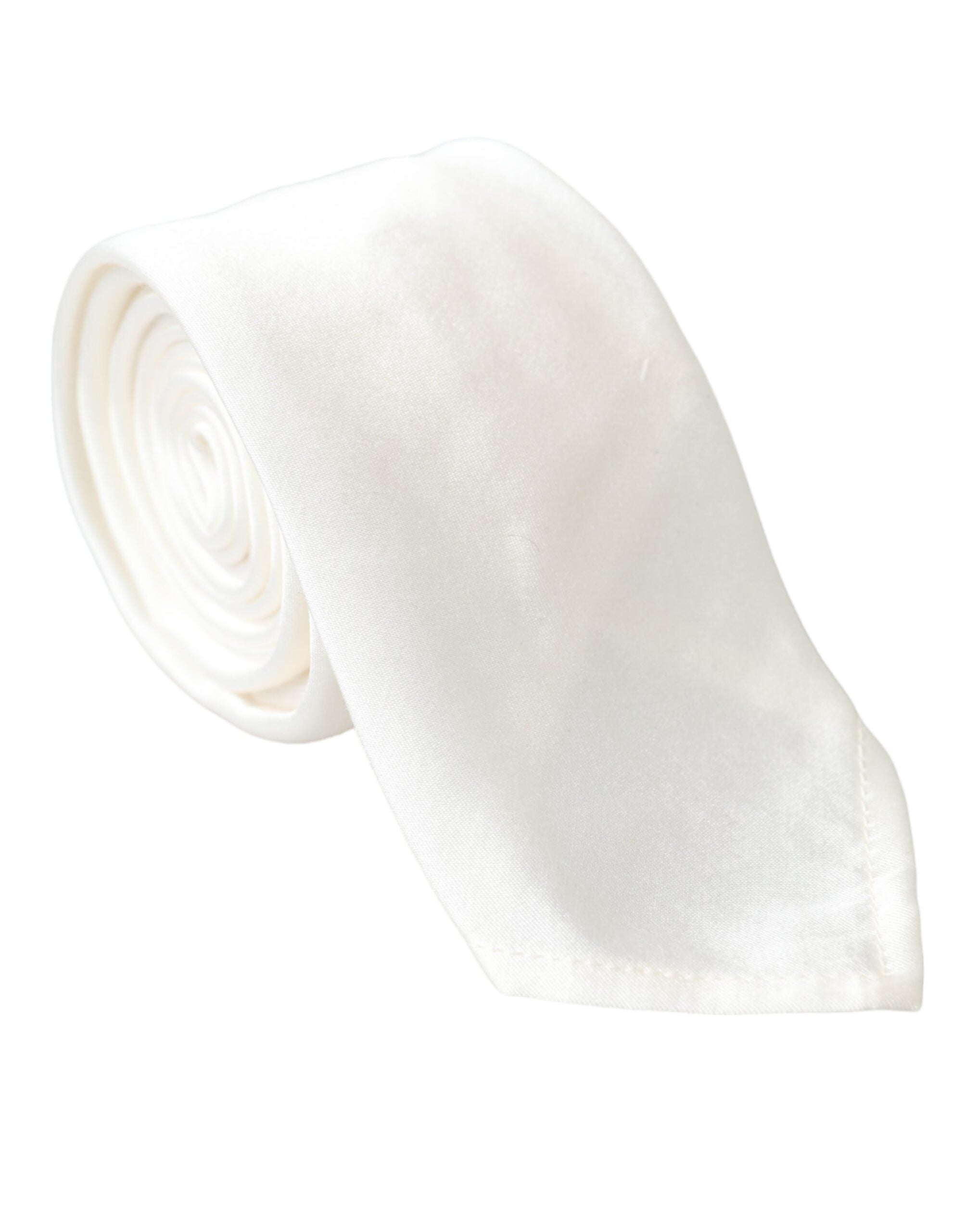 Cravate ajustable en soie mélangée blanche Dolce & Gabbana pour homme