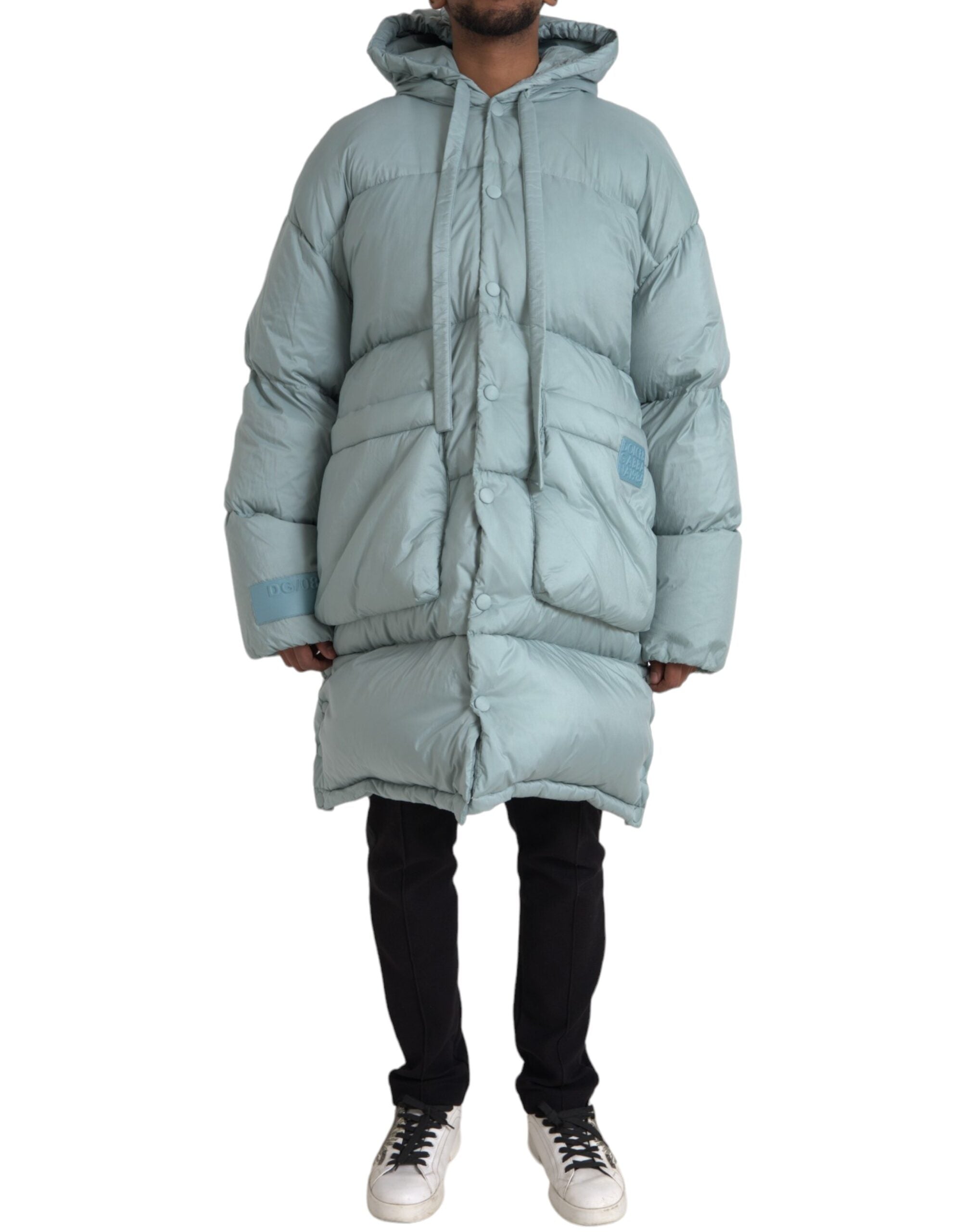 Dolce & Gabbana Herren Steppjacke mit Kapuze in Hellblau
