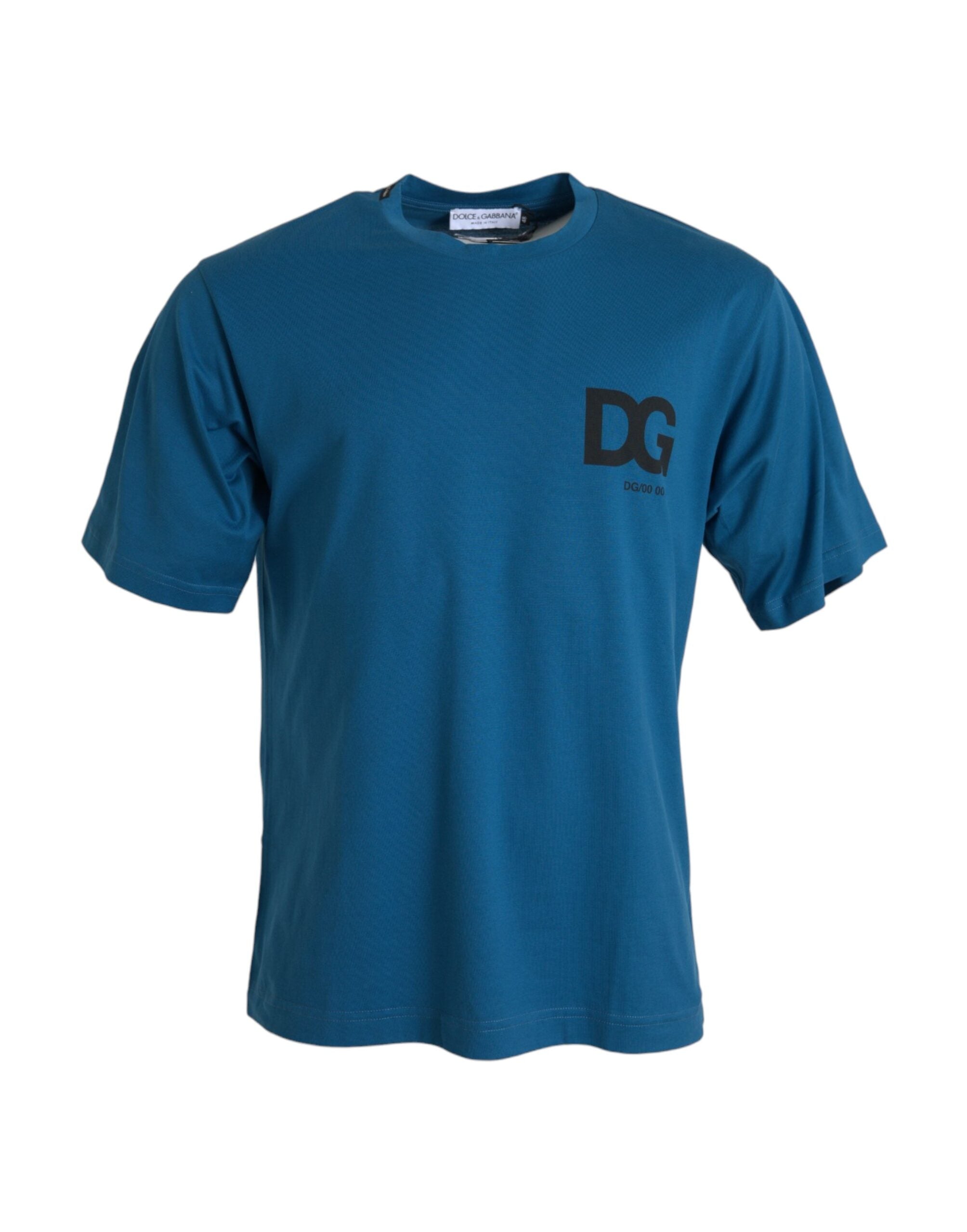 T-shirt à manches courtes et col rond avec logo bleu Dolce & Gabbana