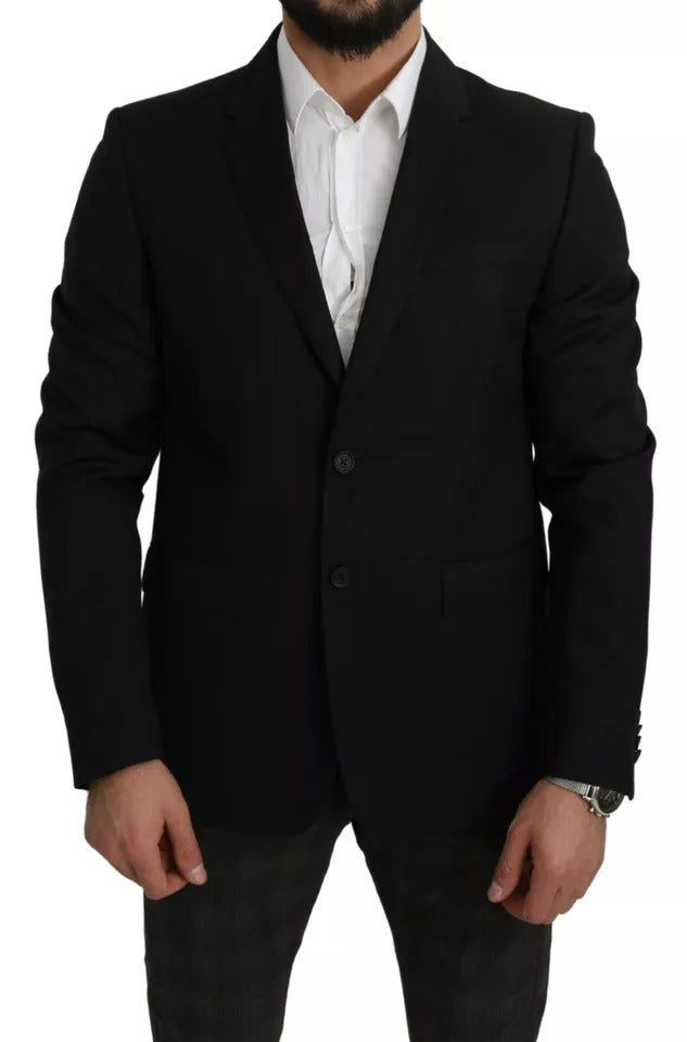 Blazer slim en laine noire Dolce & Gabbana