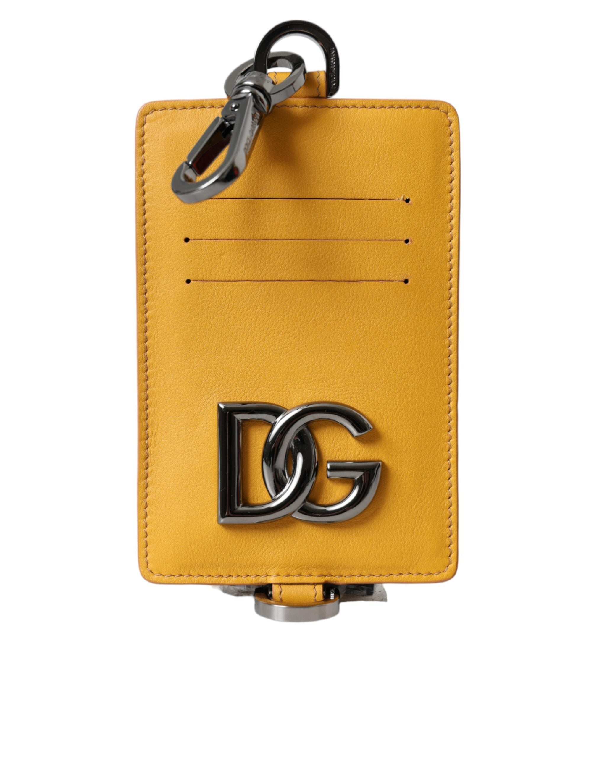 Portefeuille à clip Dolce & Gabbana en cuir de veau orange