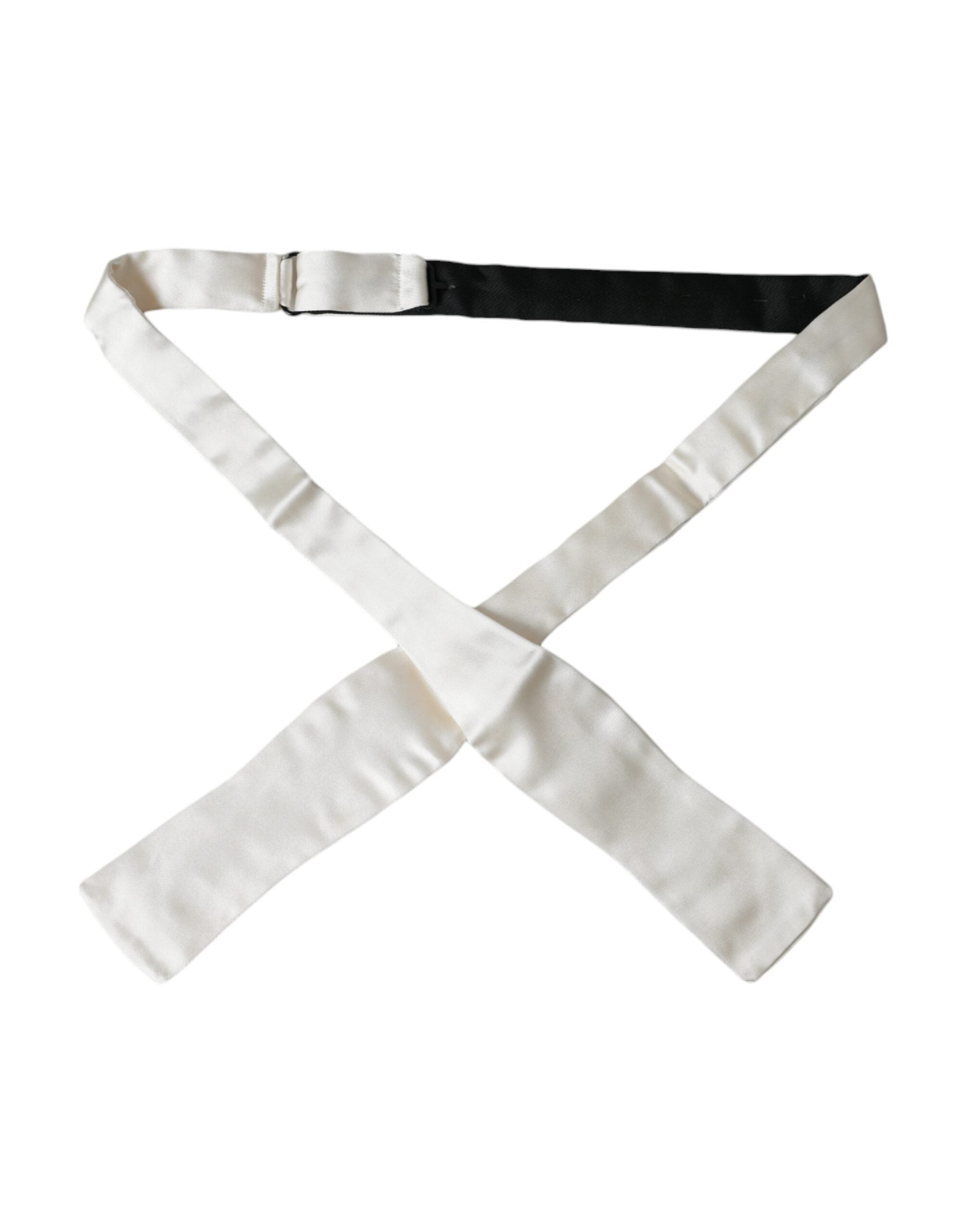 Cravate fine en soie blanche Dolce & Gabbana pour homme