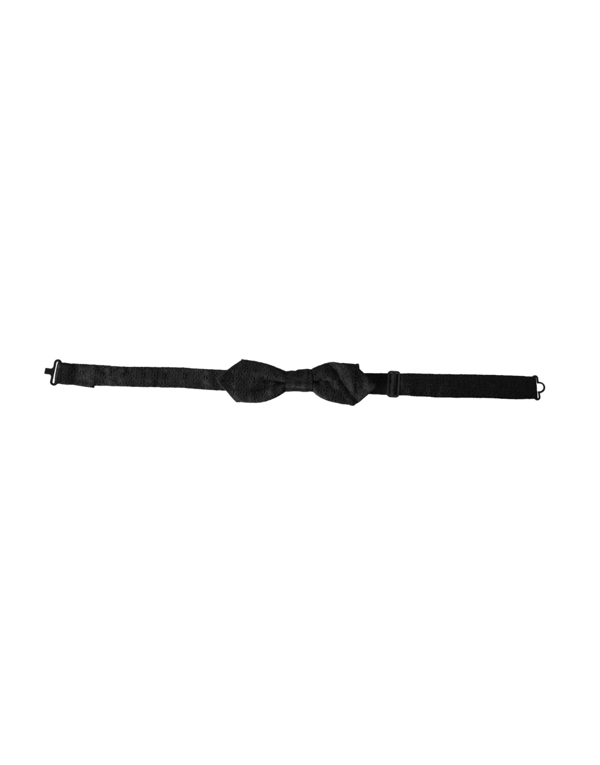 Nœud papillon ajustable en soie noire fantaisie Dolce & Gabbana pour homme