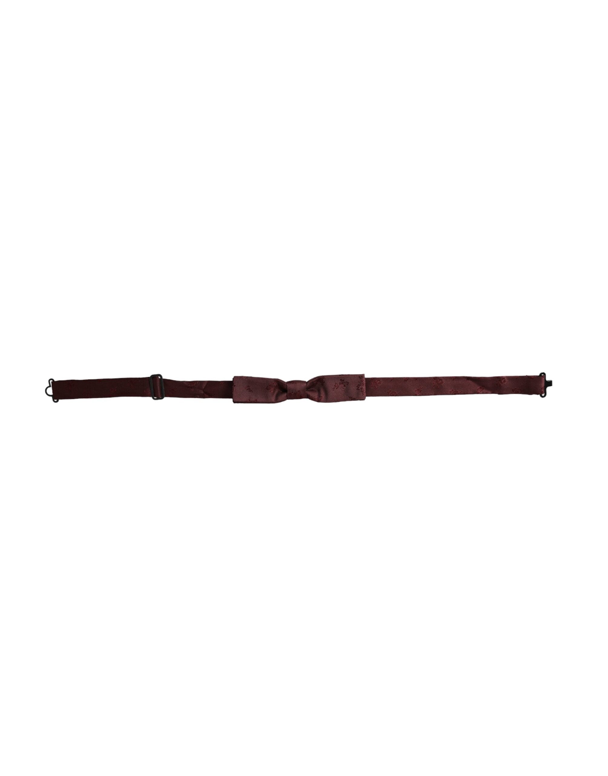 Nœud papillon ajustable en soie à fleurs marron Dolce & Gabbana pour homme