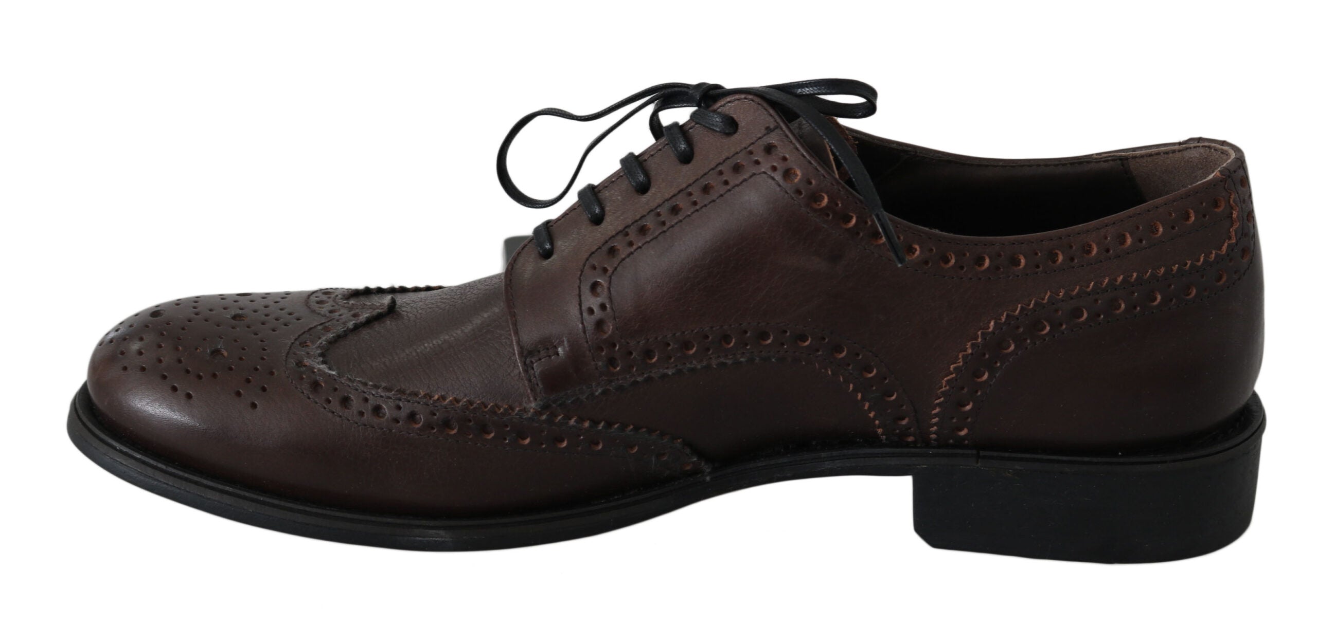 Dolce & Gabbana Elegante Derby-Brogues aus braunem Leder